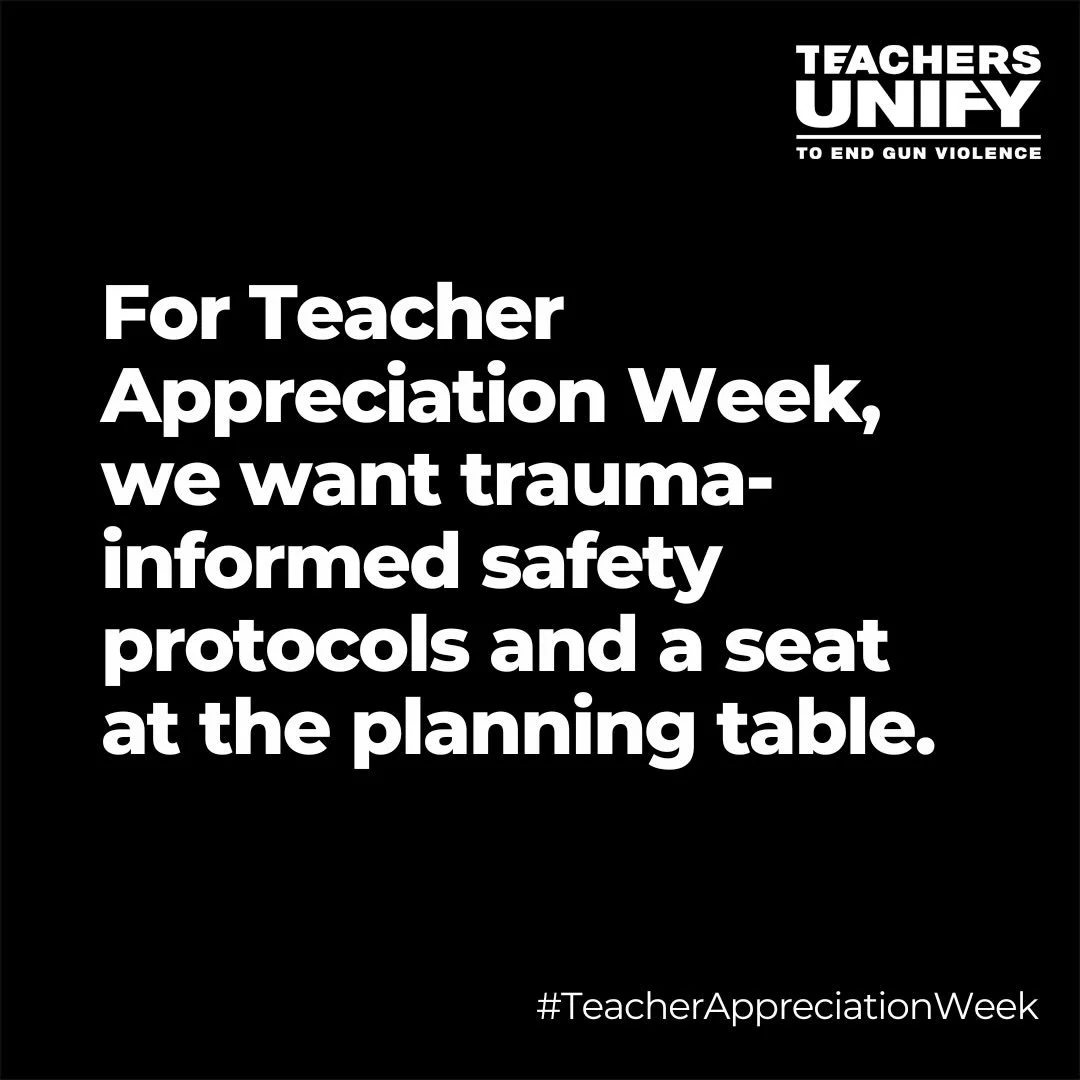 Teachers know their students best and should be active partners in decisions about safety protocols. And when it comes to students of concern, teachers should not only be heard, but included in the follow through, every step of the way. 

#BooksNotBu