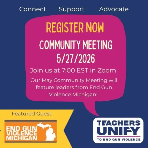 Join us at our May Community Meeting! Hear from our friends at End Gun Violence Michigan &mdash; they&rsquo;ll talk about MI&rsquo;s new Safe Homes, Safe Schools law, mandating school districts to relay secure firearm storage information to prevent c