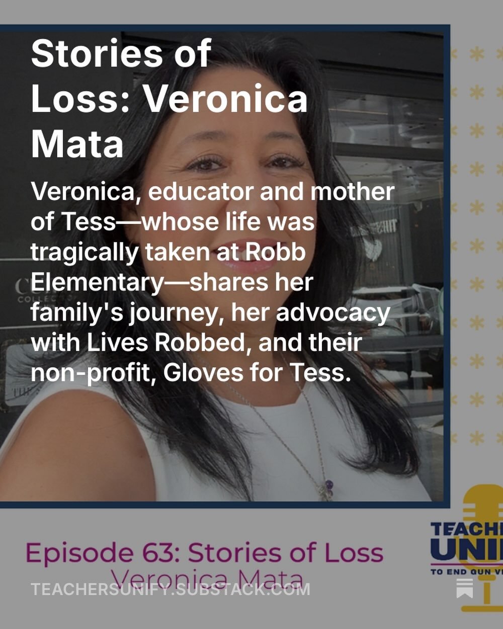 &ldquo;We do have a voice and our voices should be heard,&rdquo; Veronica Mata. 

Listen to this powerful @teachersunifypc episode and follow @livesrobbed and @glovesfortess. 

Our hearts are with all impacted by the tragedy at Robb Elementary on May