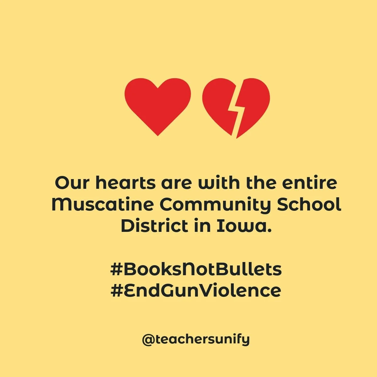 The impact and ripple effects of a tragedy like this run wide and deep throughout a community. Students, faculty, and staff should be free from the fear, grief, and trauma caused by gun violence.

The Teachers Unify to End Gun Violence Crisis Interve