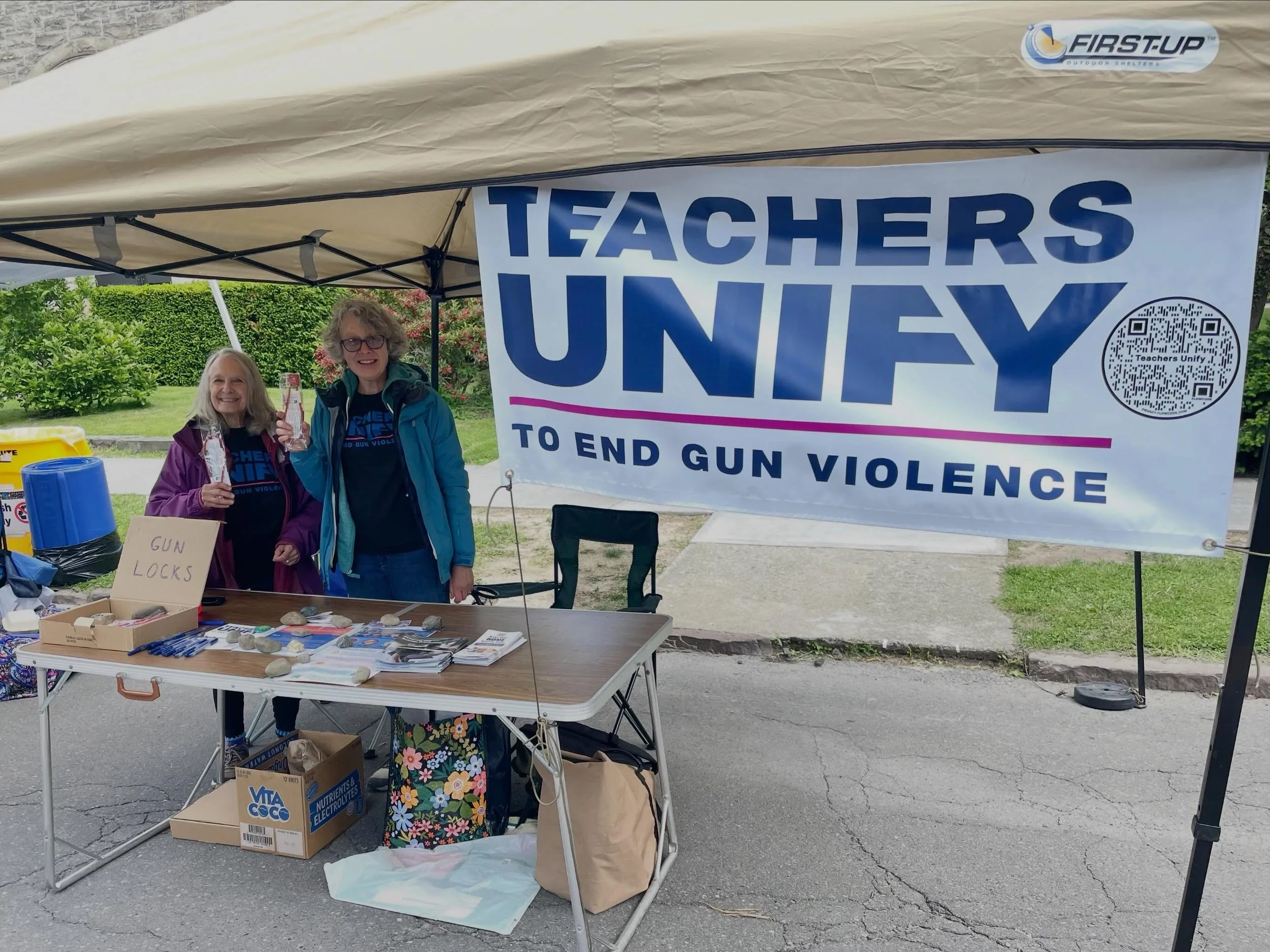 Many thanks to Teachers Unify Ithaca leaders for tabling at their local spring festival! 

The alliances they&rsquo;ve established with community members were instrumental in getting their local school district to commit to sending out secure firearm