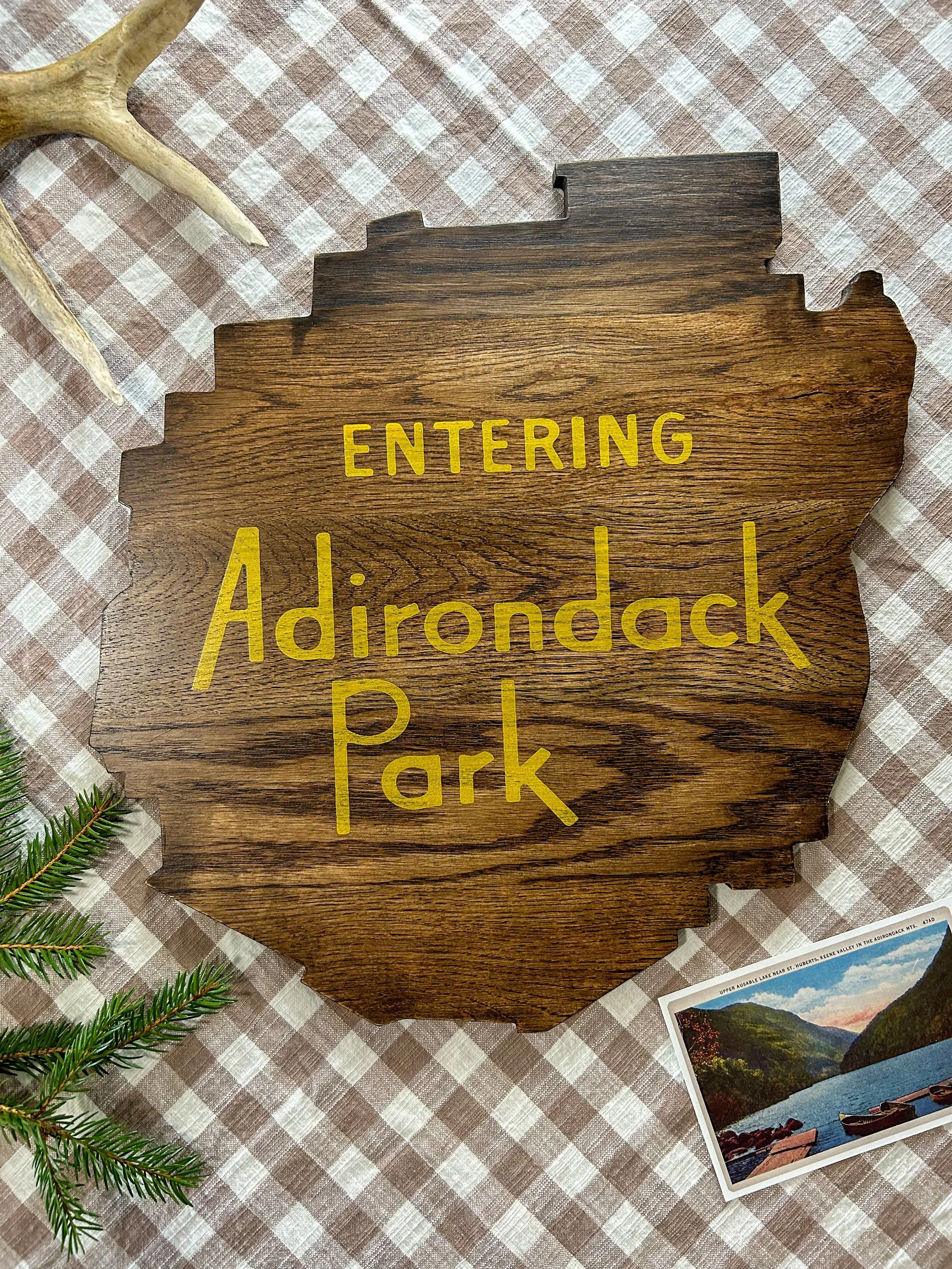 Entering Adirondack Park | Adirondack Park Sign Wall Art| Upstate NY Hiking Gift | ADK Cabin Decor