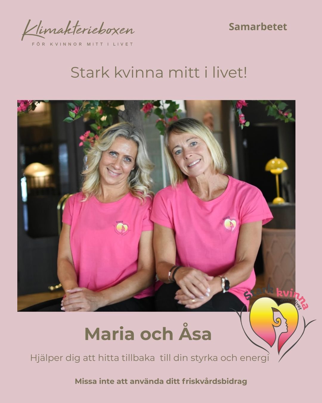 &Auml;r du mellan 40&ndash;65 &aring;r och k&auml;nner av klimakteriets p&aring;verkan p&aring; kroppen och livet?

Du &auml;r inte ensam, och det finns hj&auml;lp!

Vi p&aring; Klimakterieboxen samarbetar med dessa fantastiska kvinnor bakom Stark kv