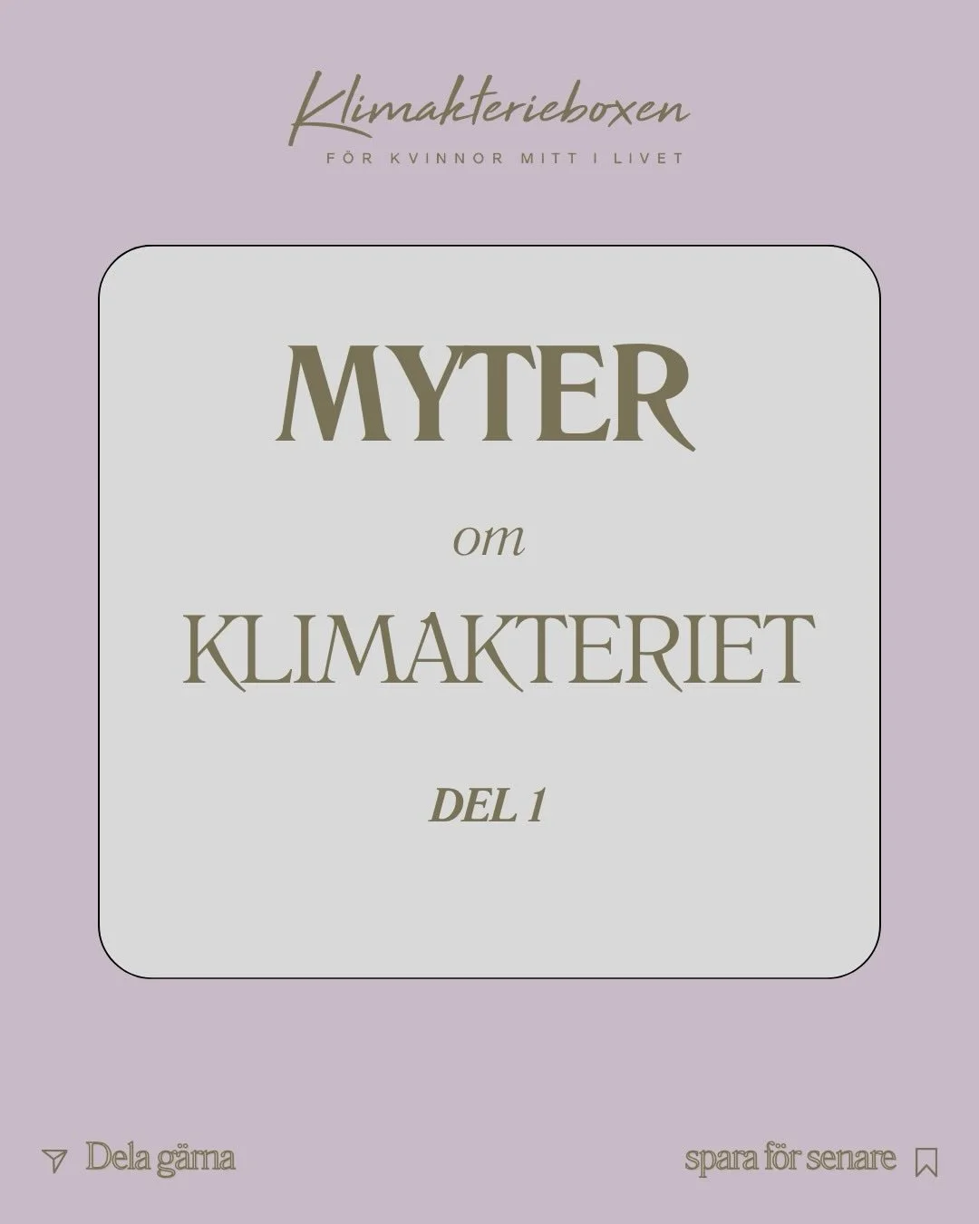 M&aring;ndag och ny vecka 💪🏻🙌

Hur m&aring;nga av dessa myter har du h&ouml;rt, eller kanske sj&auml;lv trott p&aring;?

Klimakteriet &auml;r fullt av missf&ouml;rst&aring;nd som g&ouml;r att m&aring;nga g&aring;r runt med on&ouml;diga besv&auml;r