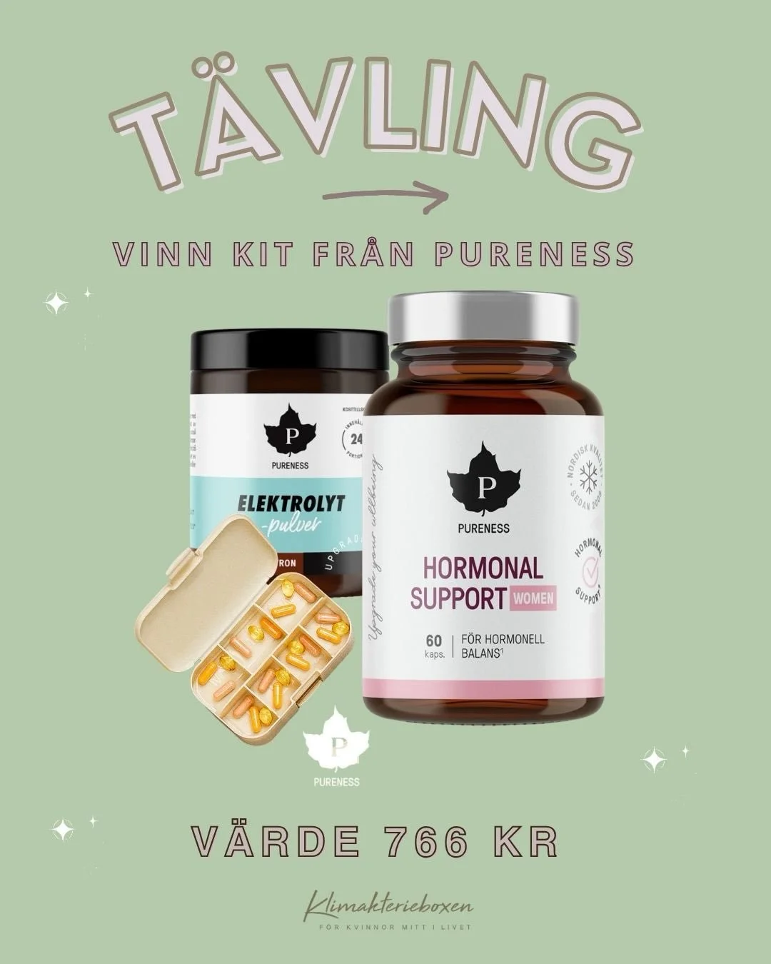 ✨Vinn produkter f&ouml;r att st&ouml;tta din hormonella balans!✨

Tillsammans med Pureness firar vi lanseringen av deras nya produkt Hormonal Support och vill sk&auml;mma bort tre lyckliga vinnare 

D&auml;rf&ouml;r lottar vi ut kit till 3 lyckliga v