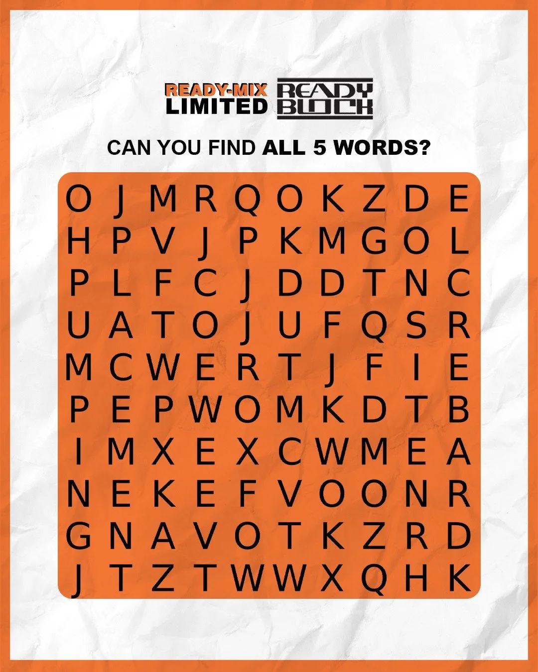 Can you find the 5 hidden words? Let us know below if you got them!👇

#ReadyMixBarbados #Engagement #WordSearch