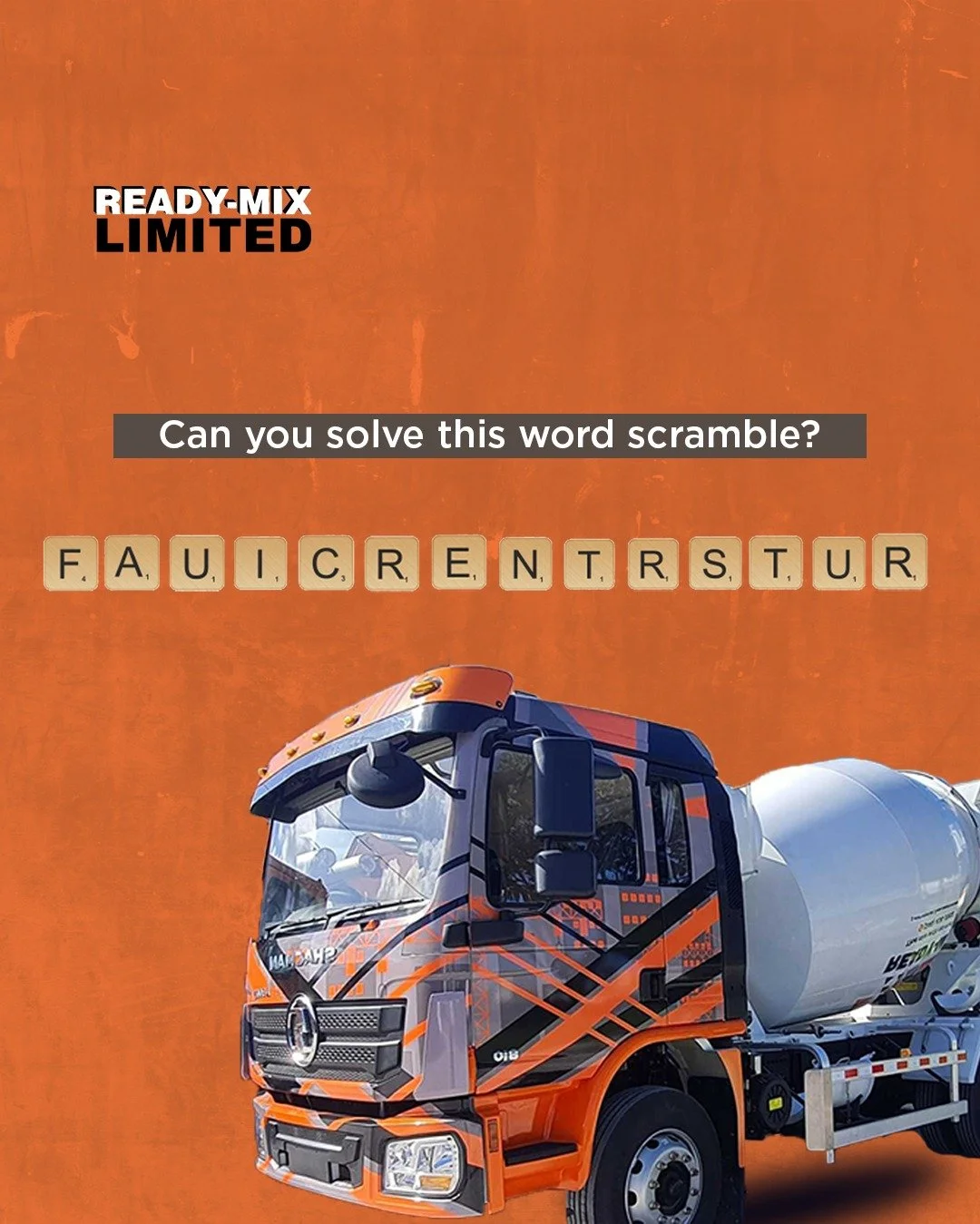Unscramble the following: fauicrentrstur

#ReadyMixBarbados #BuildWithReadyMix #Concrete #Construction #Unscramble