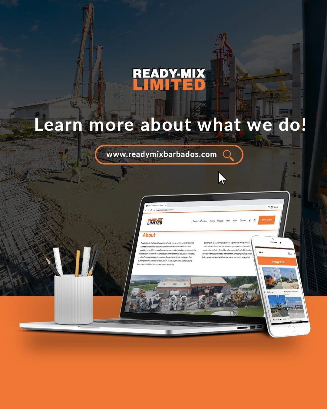 Curious about what we do? Visit our website to learn more about Ready-Mix Limited.

Whether you're planning a residential, commercial, or infrastructure project, our website is a great place to learn more about our services and capabilities.

💻 www.
