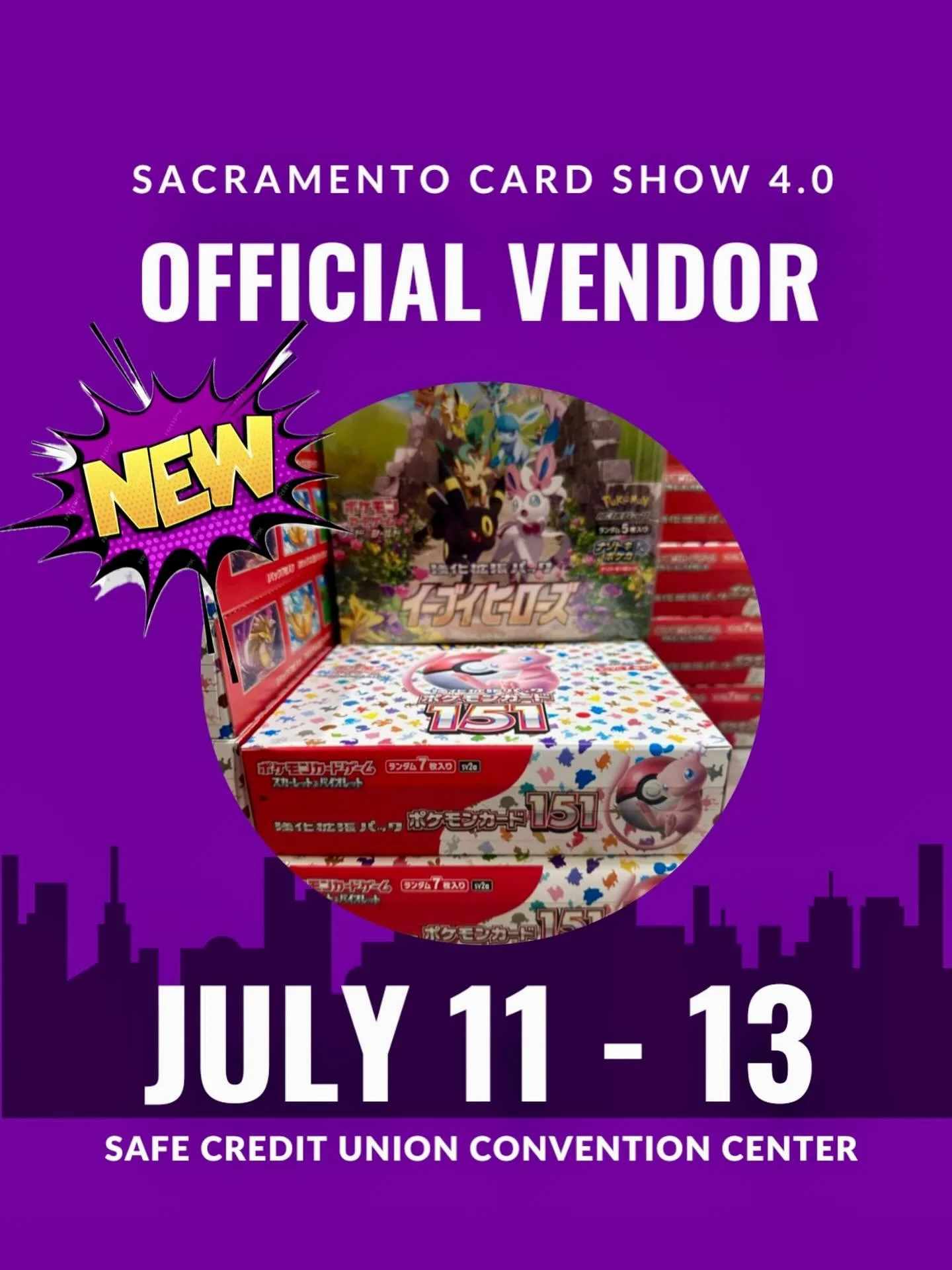 Getting hyped for Sacramento Card Show 4.0 this July! 🗓️🔥 Shoutout to @elmorros_pokestop - excited to see what they’re bringing to the table! Don’t miss them July 11-13 at the Safe Credit Union Convention Center! 💎📍 It’s going t