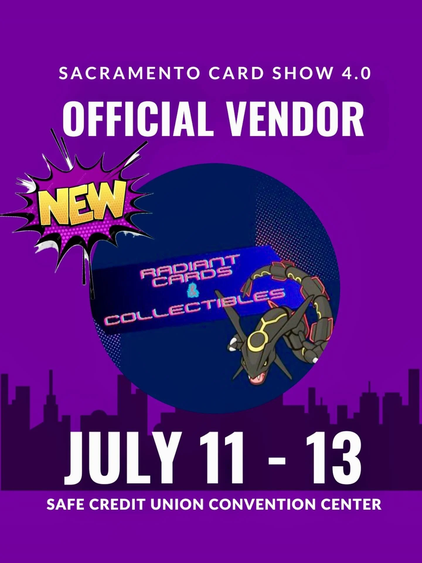Getting hyped for Sacramento Card Show 4.0 this July! 🗓️🔥 Shoutout to @radiantcardscollectibles - excited to see what they’re bringing to the table! Don’t miss them July 11-13 at the Safe Credit Union Convention Center! 💎📍 It’s