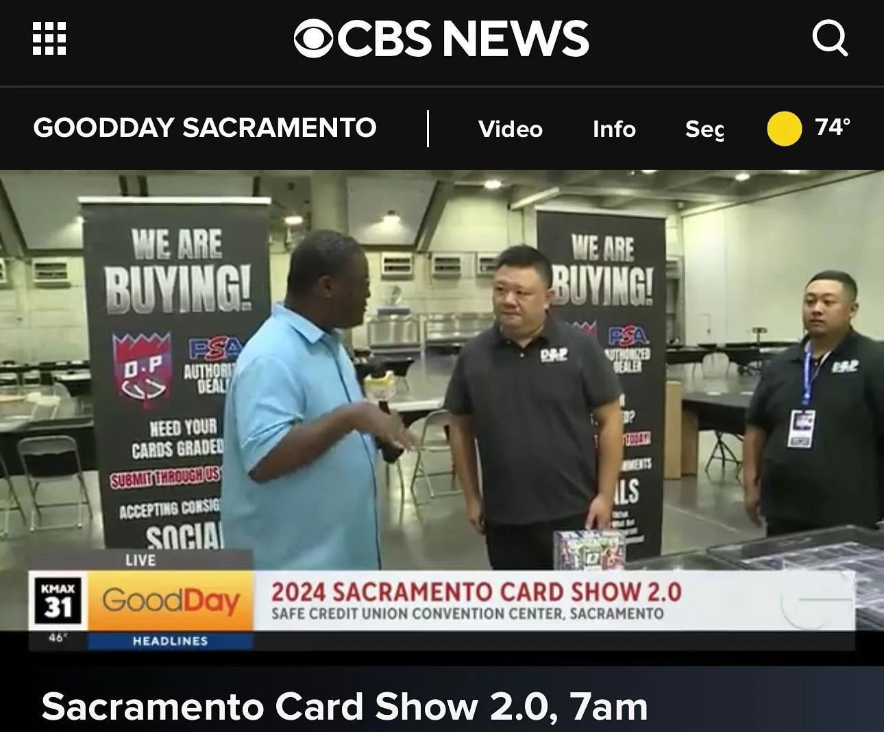 Check out our show! Here&rsquo;s the link to watch the whole segment! 

https://www.cbsnews.com/gooddaysacramento/video/sacramento-card-show-2-0-7am/