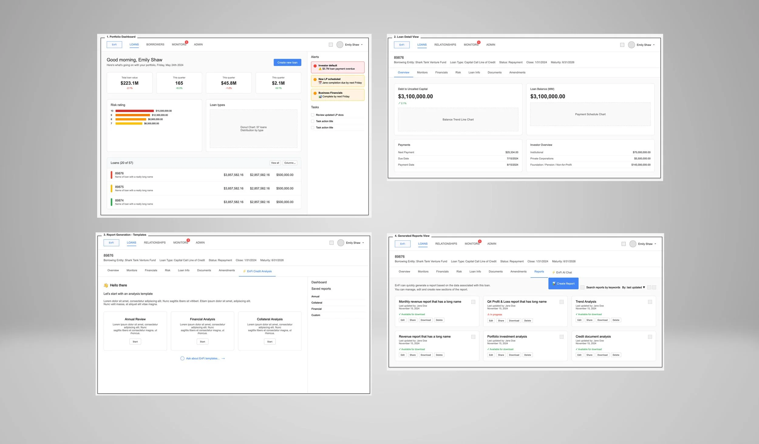 Wireframe sketches
