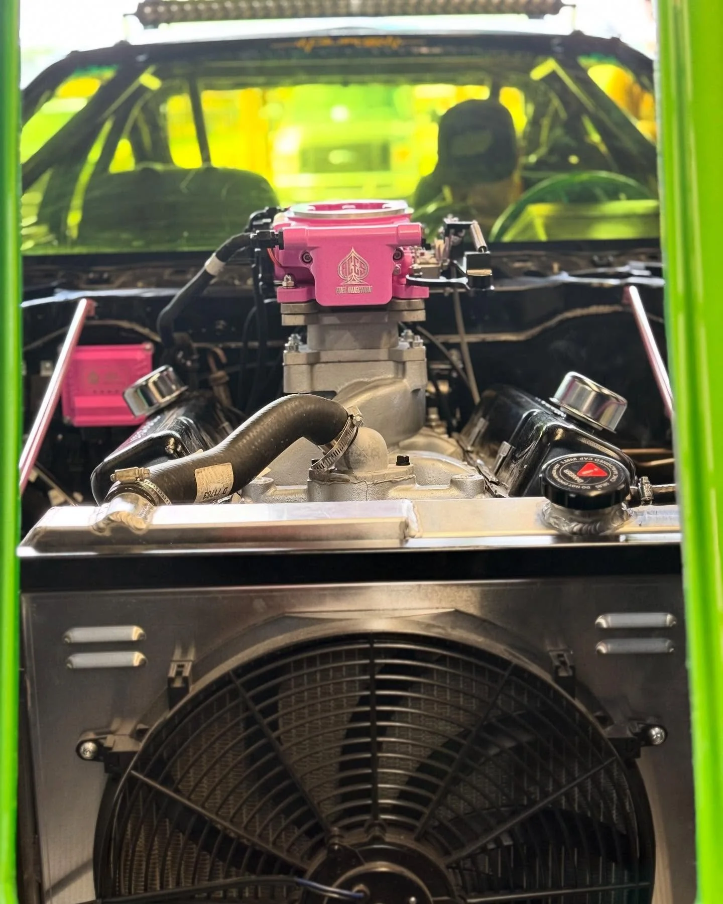 A little closeup action. #sema #semashow #studentbuilt #acesefi#CamHoStang #skunkwerx #semashow2024 #ratrod #freak_show_build #trending #builtnotbought #semaofficial #insanebuilds #cate #careerandtechnicaleducation #lightupthedarkness #quakearmy #csp