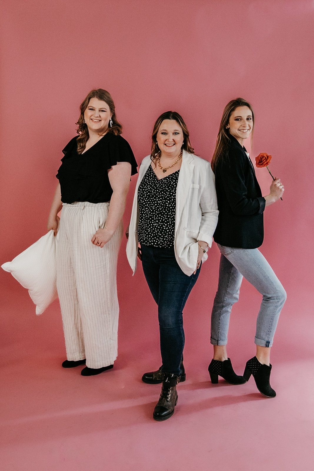 Meet the dream team of three behind phenomenal wedding days: 
Alissa from Superior Blooms, Ellen from The Vault, and Mariah from the True North Weddings team. ✨ 

Their dedication, hard work, and exceptional problem-solving skills make them amazing v