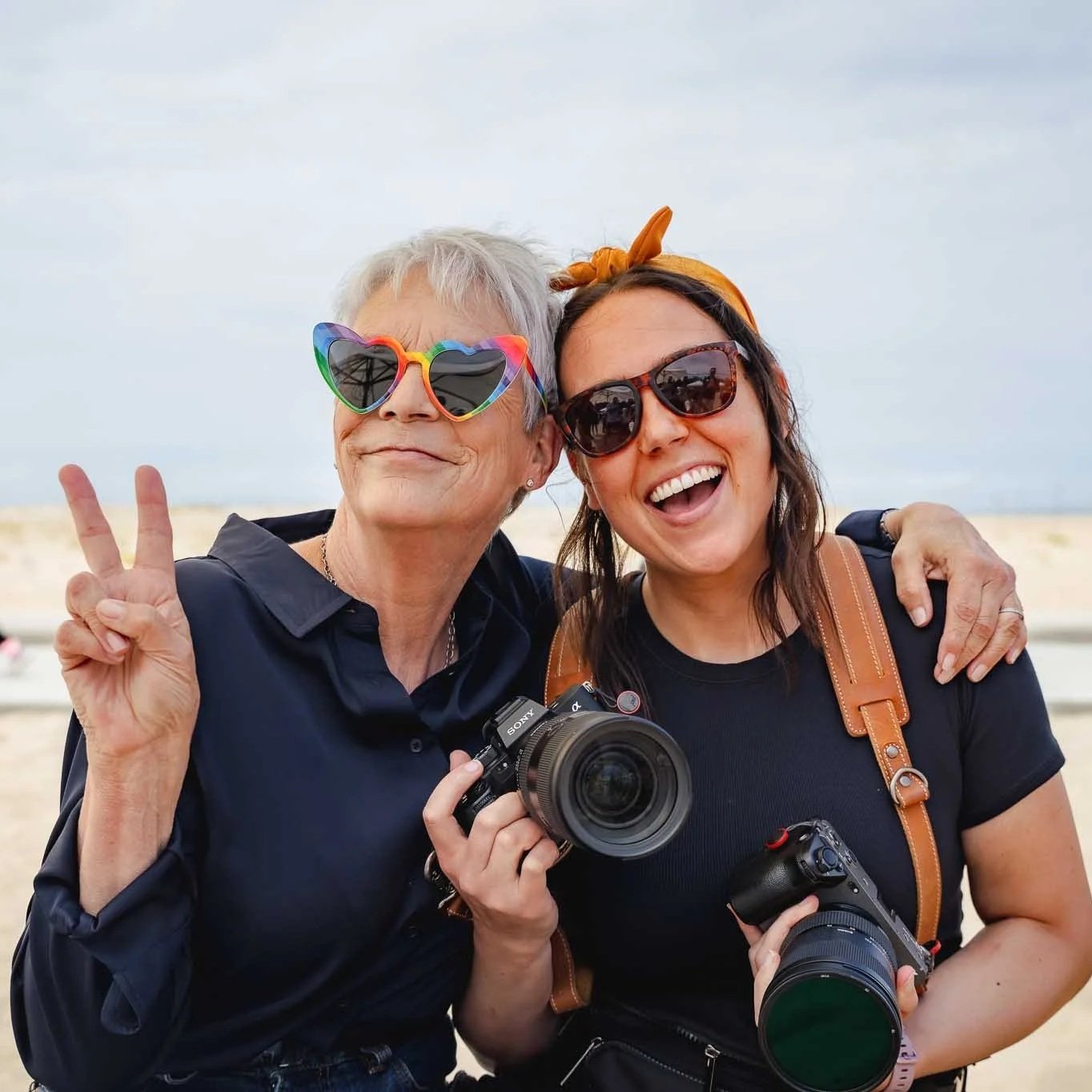Terese from LA Videography with Jamie Lee Curtis before the premiere of Frieakier Friday