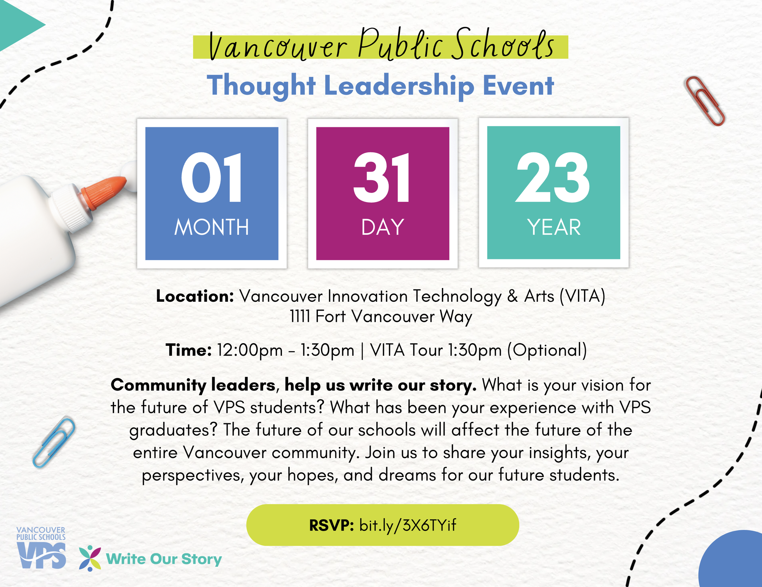 A graphic inviting people to the Thought Leadership Event.