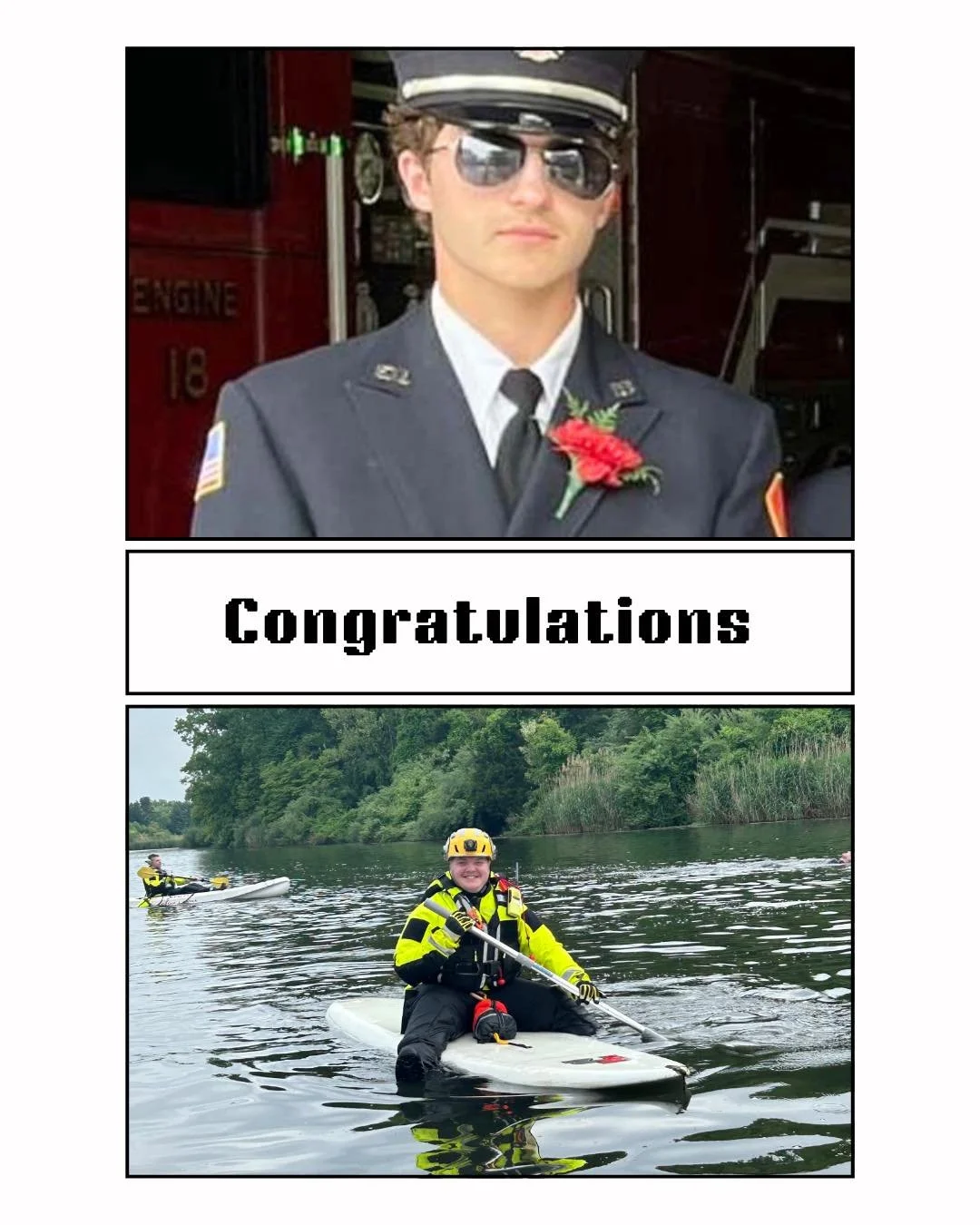 Congratulations to Nate and Gavin!
 🚑 Nate has officially passed EMT!
🚒  Gavin has completed FF1!
Awesome work and dedication!