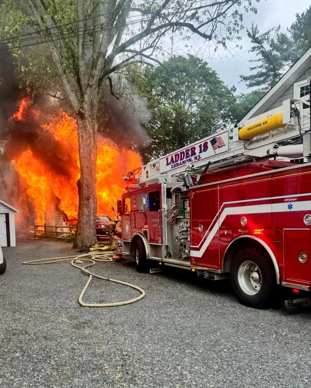 Around 2:00 PM on May 29th, LBFC was dispatched to a reported detached garage explosion and fire in Lebanon Borough. Our volunteers responded along with mutual aid departments to extinguish the main fire as well as protect other exposures in the vici