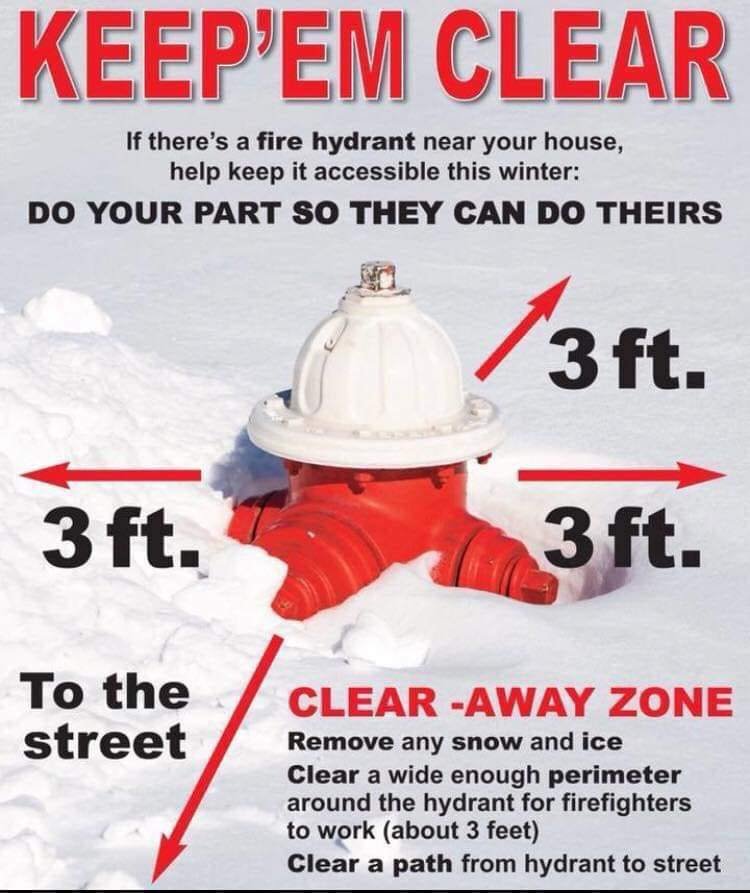 ❄️ Winter Safety Reminder 🚒

With our first snowfall of the season here, it&rsquo;s a great reminder to please make sure fire hydrants near your home or business are clear of snow. In an emergency, every second counts&mdash;and a buried hydrant can 