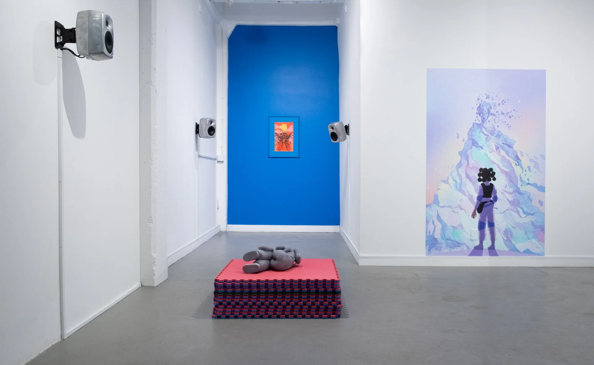 Installation image for the show Soft Crash by artist Johannes Barfield