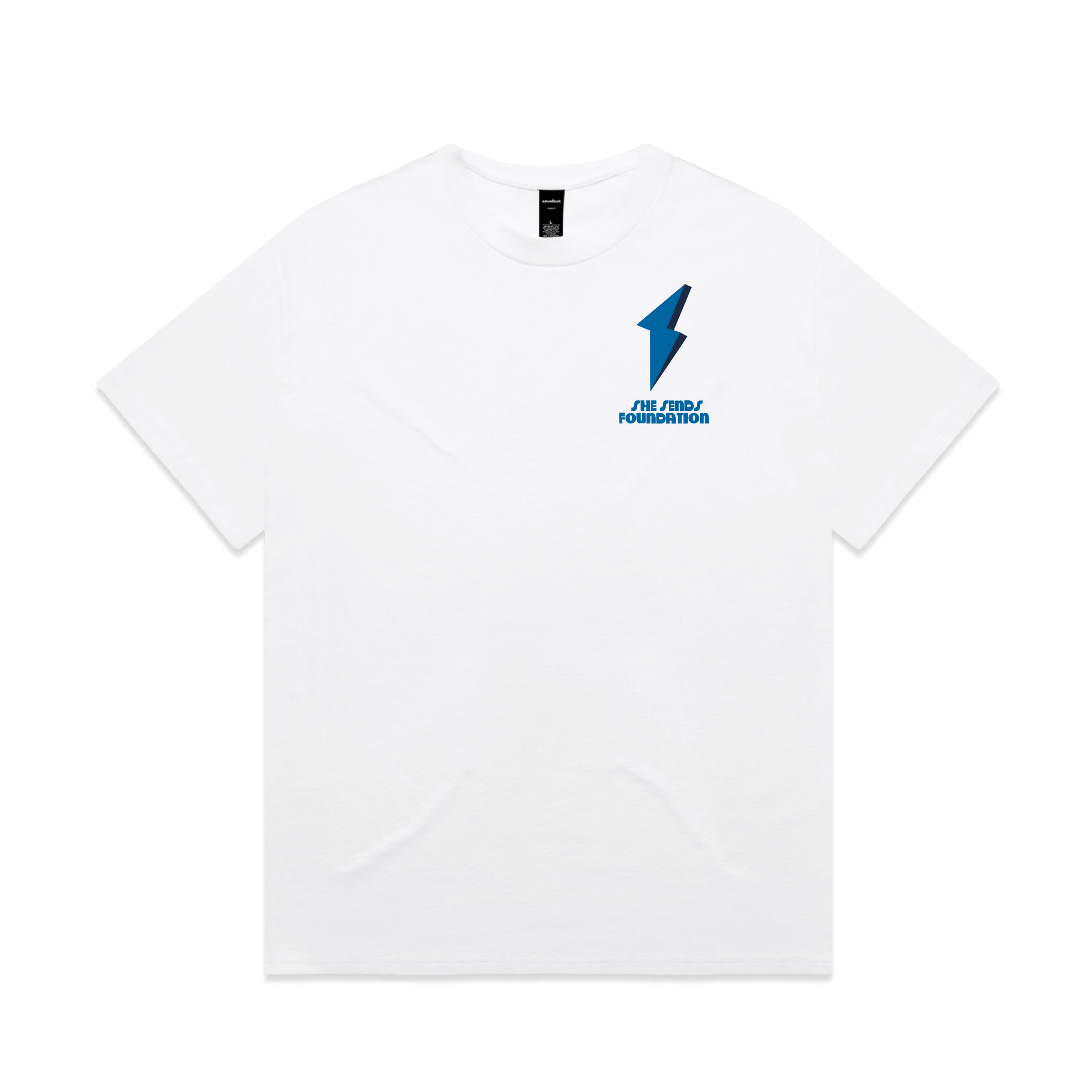 bolt tee white mens front.png