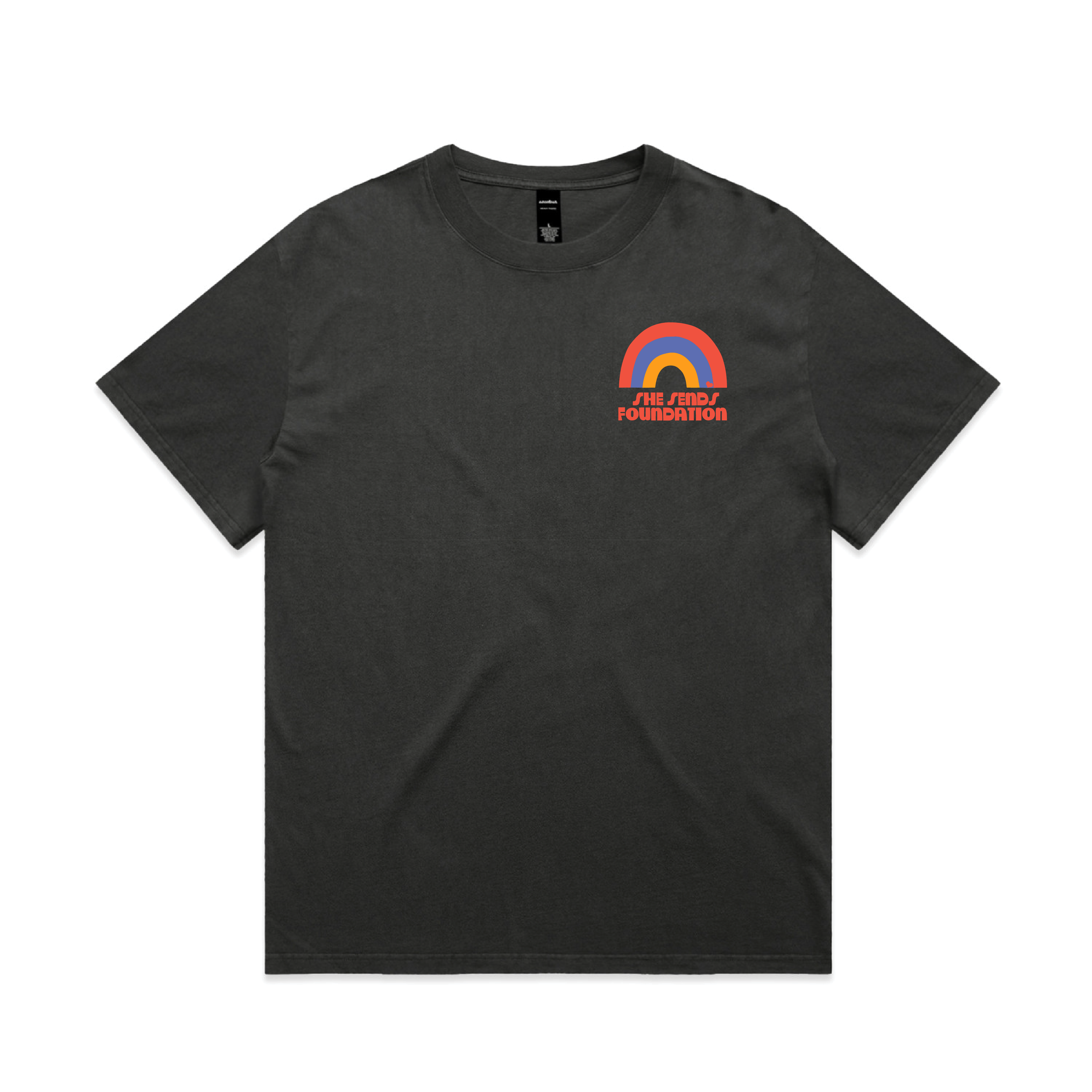 rainbow tee black mens front.png