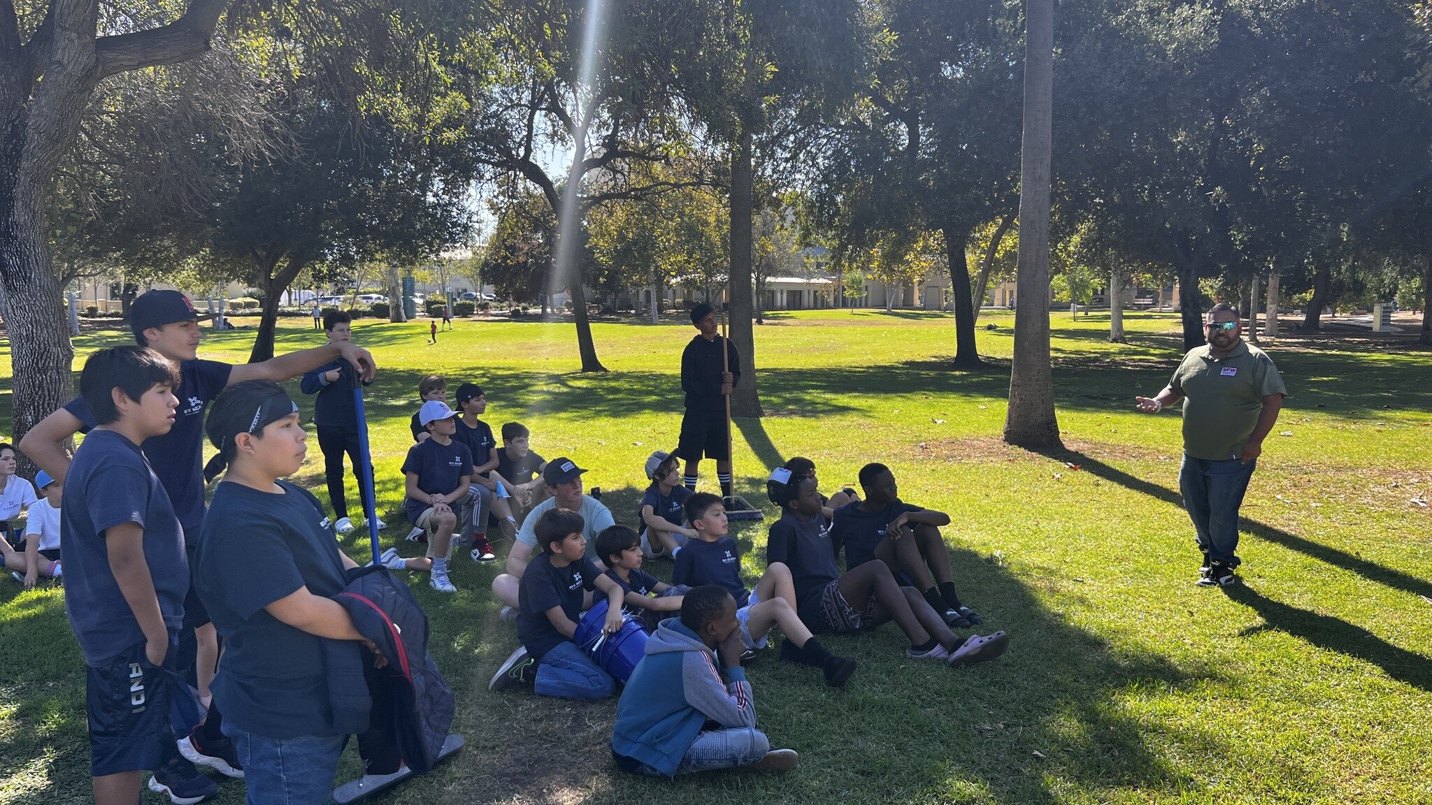 The boys had the amazing opportunity yesterday to visit the Veterans Monument to clean and show respect to the statues and what they mean. Students got to talk Andres from the Veterans of Foreign Wars Post 1513 about the VFW, the monument, and the st