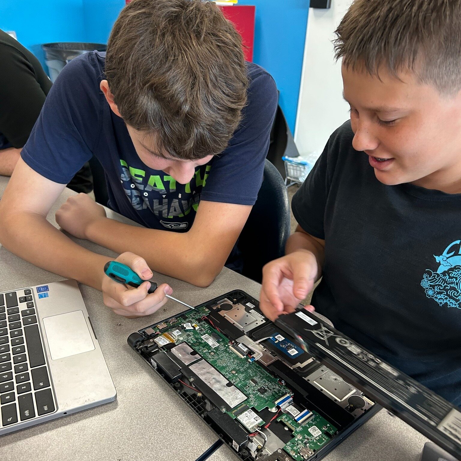 The students got hands on last Friday by taking apart Chromebooks to get a closer look at hardware and how the computers we use actually run. Computer science is a necessary subject for many career fields and early exposure to it can better prepare y