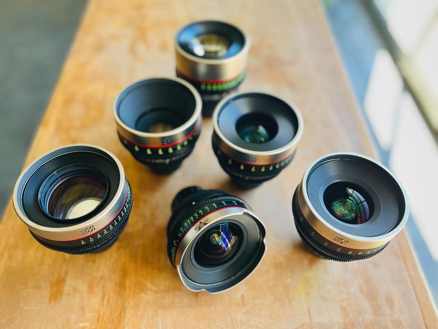 Canon V35 6 lens kit is avail for rental! These lenses were originally Canon CN-E primes in EF mounts. They&rsquo;ve been converted to PL with some coating mods by Duclos (by way of Northwest Camera Co). The idea is to make them more K35-like, which 