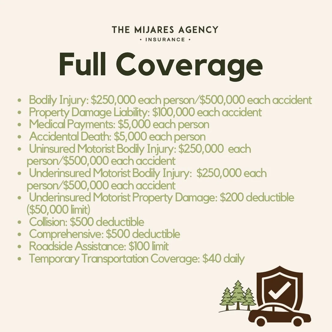 Did you know that both of the &ldquo;FULL COVERAGE&rdquo; examples above are enough insurance for a dealership to allow you to drive a $500,000 G wagon off the lot ? 

With the first, you&rsquo;re protected in most scenarios due to the higher limits 