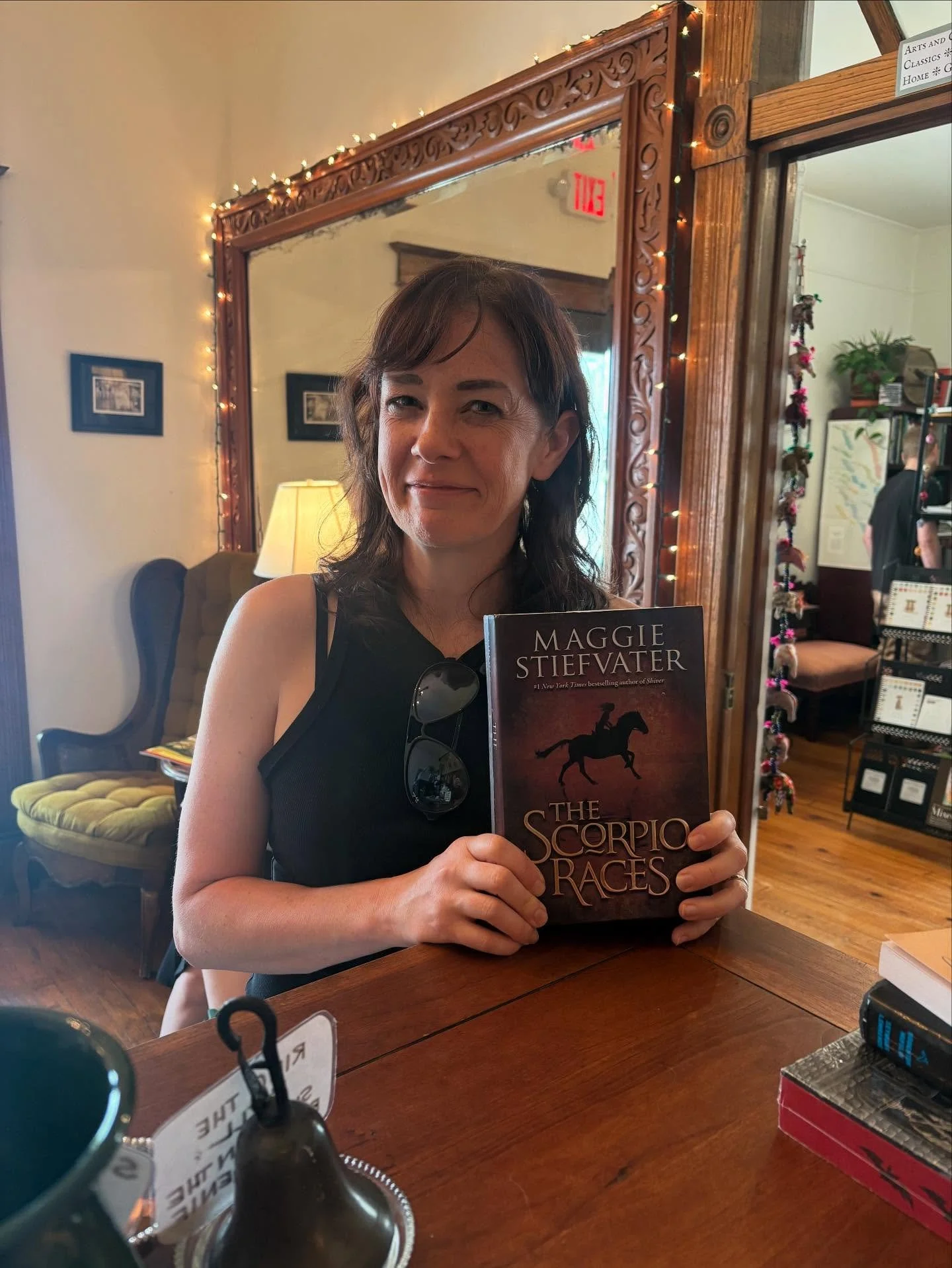 Surprise visit by NY Times Bestselling Author, Maggie Stiefvater! She grabbed her books off the shelf and signed them for us. If you&rsquo;re a fan, come snatch them up!!