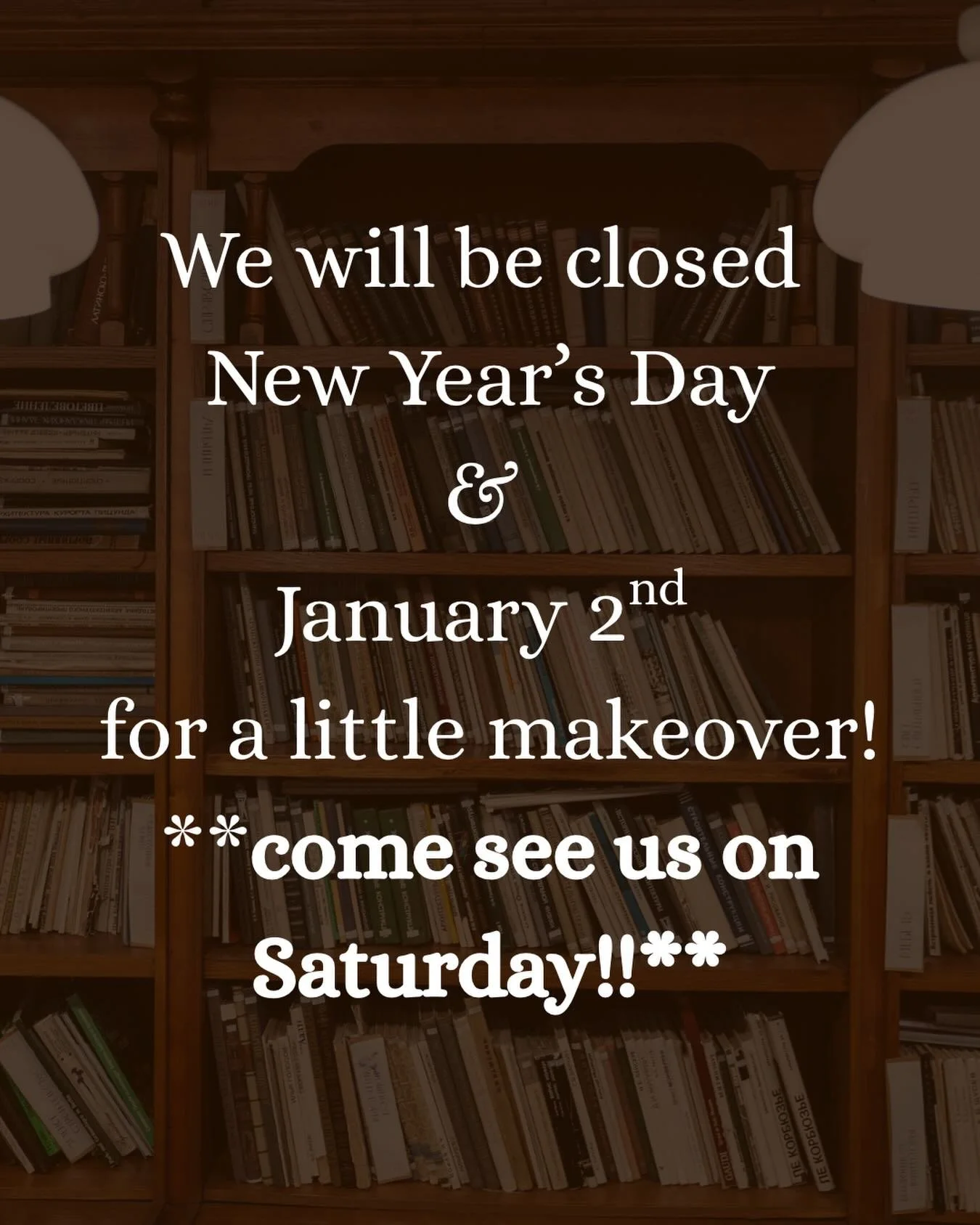 What could we possibly be up to?!
Come see us Saturday for a surprise!