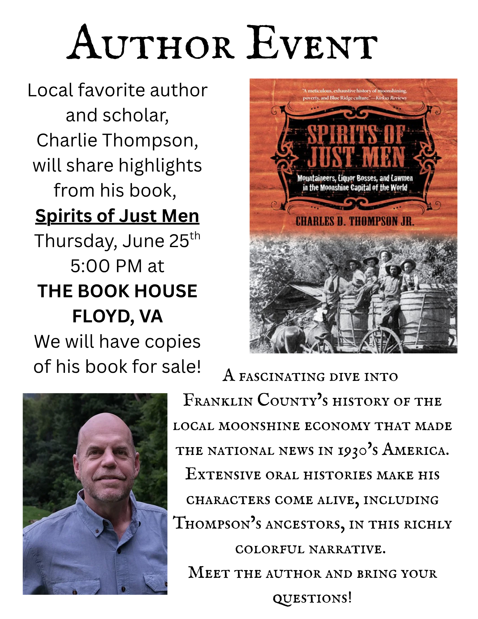 Author Event with                             charlie thompson