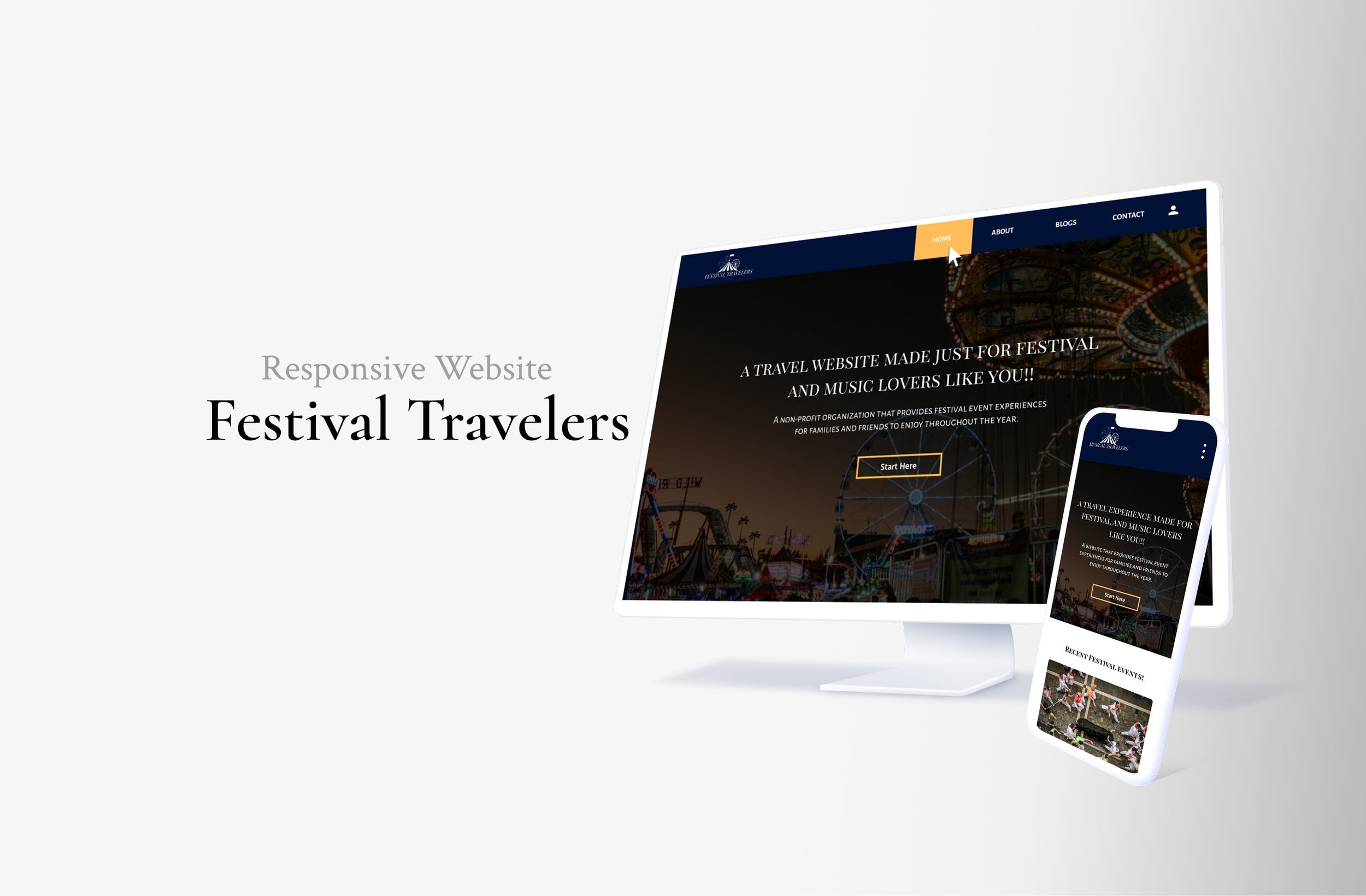 The introduction of Festival Travelers's home page..