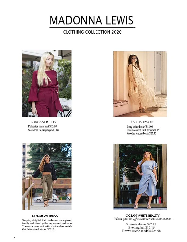 Clothing style outfits for the season