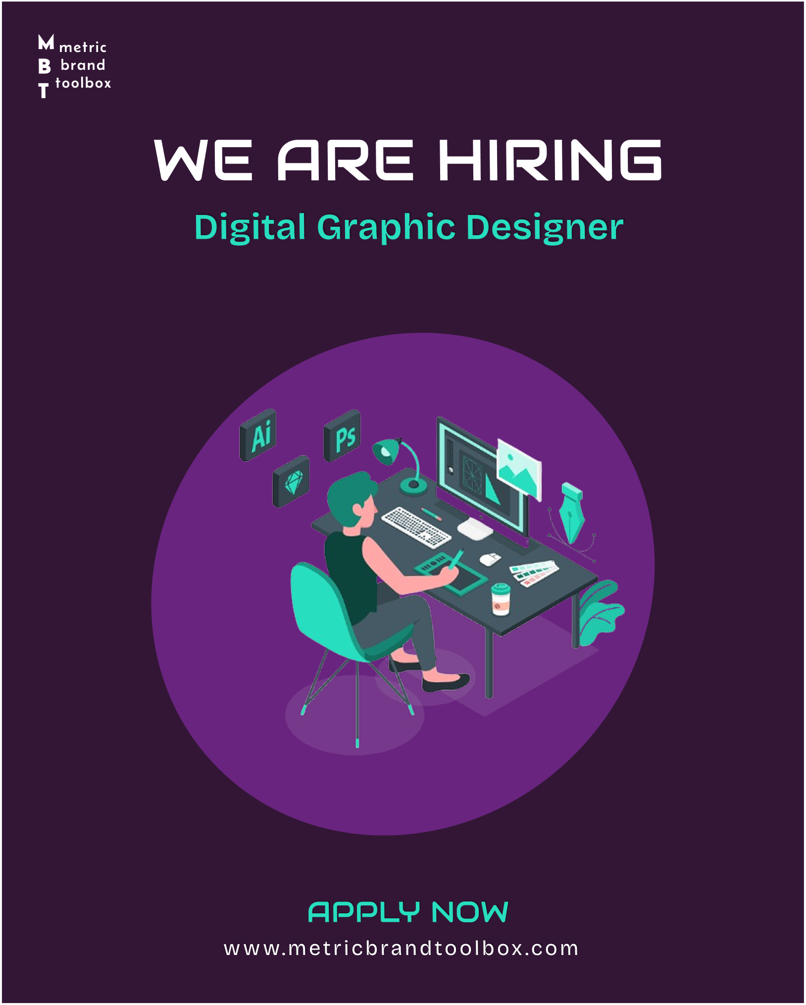 A social media ad that is advertising a graphic job position opportunity