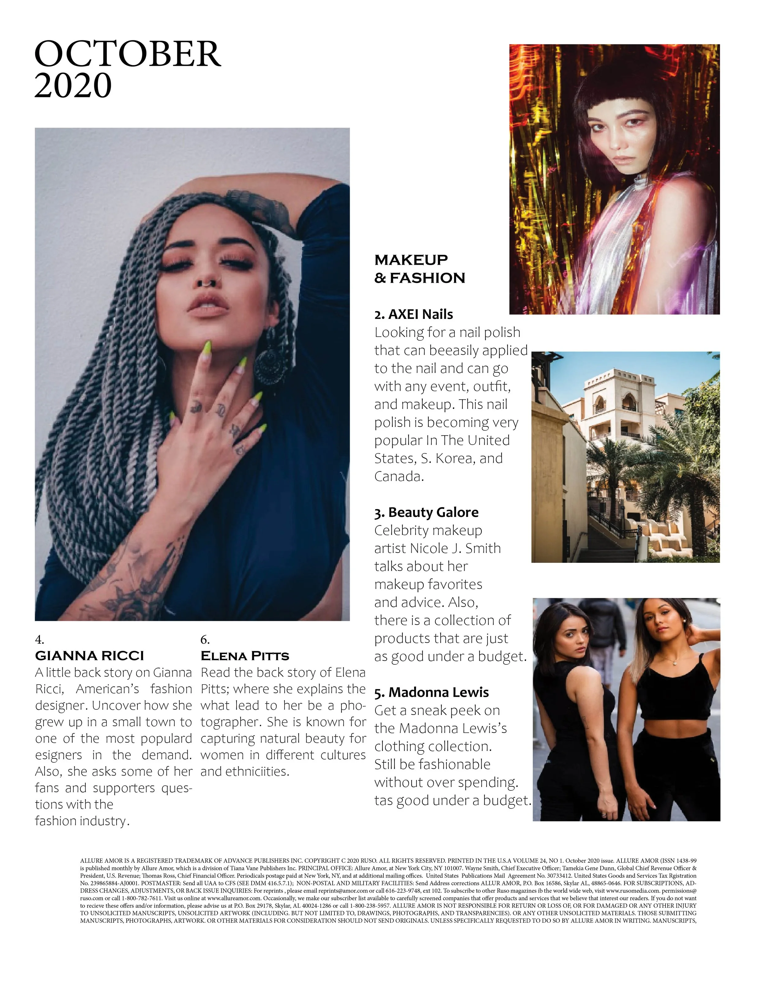 First page usually consist of advertisements of that particular month.