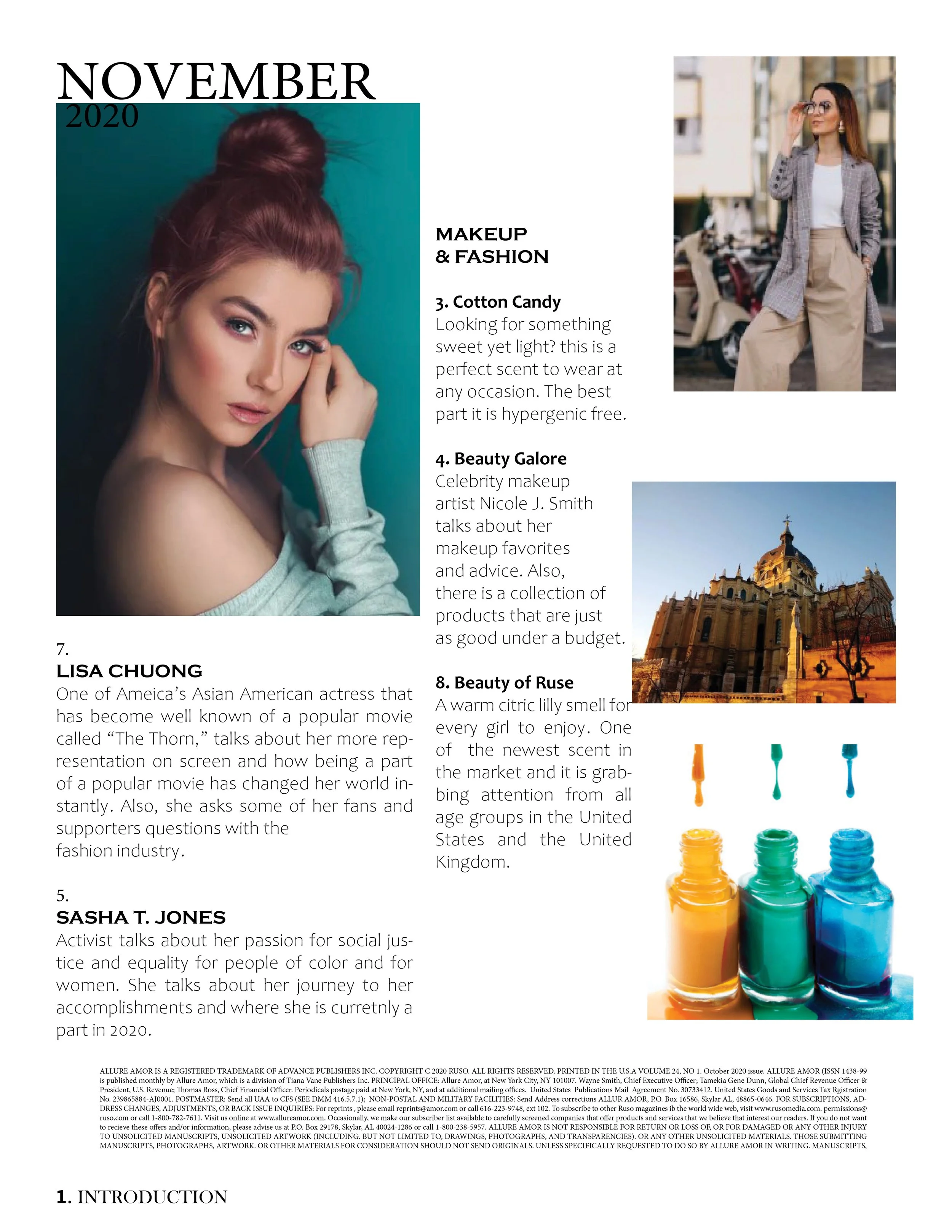 First page usually consist of advertisements of that particular month.