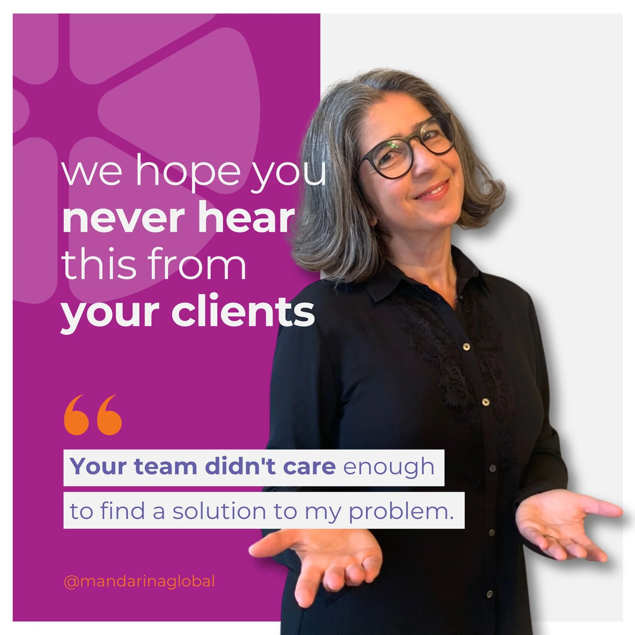 🇨🇦 At Mandarina, we understand that exceptional service is all about empathy and commitment. When a client feels neglected or dismissed, it's not just a missed opportunity&mdash;it's a major setback for your brand's reputation. Imagine a customer r