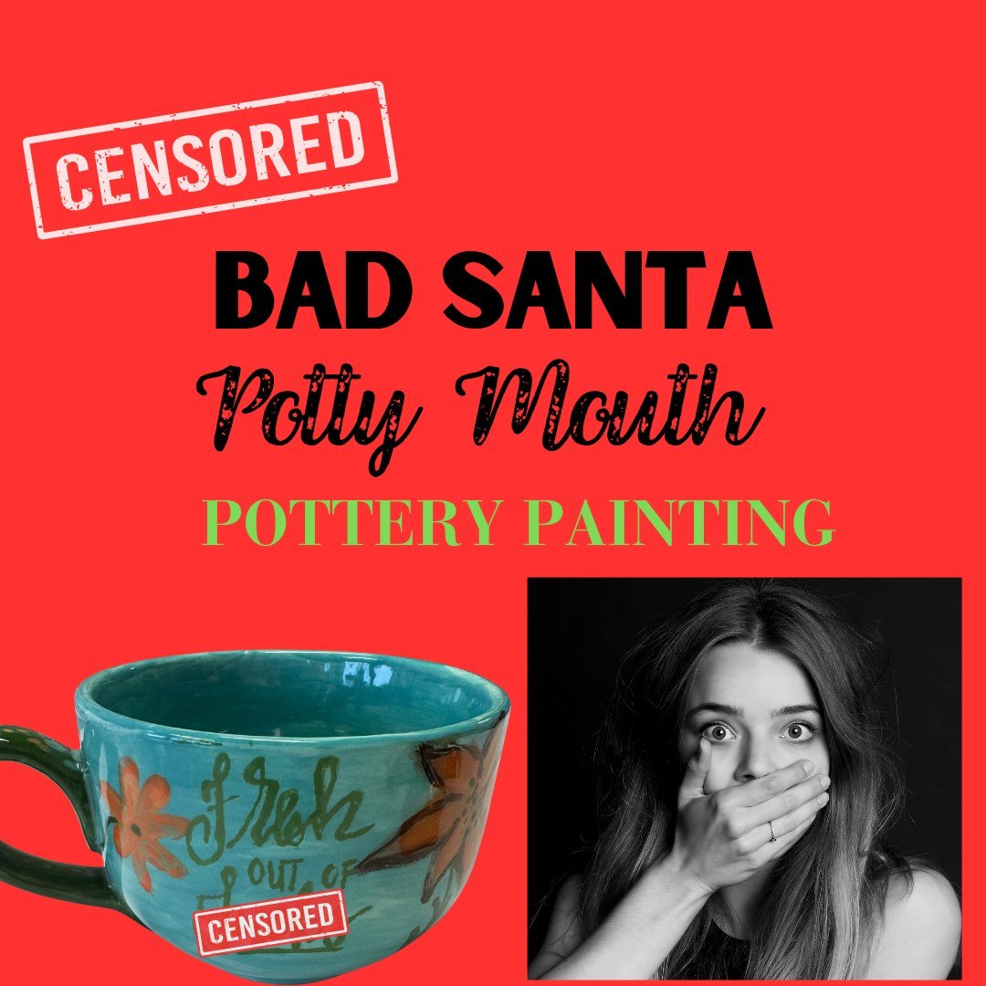 Ditch the mini-mes and get ready for a night of unfiltered shenanigans! 🎉 Tonight at 6PM. Visit website for deets and snag your seat before they're gone, gone, gone! #potterypainting #badsanta #ami