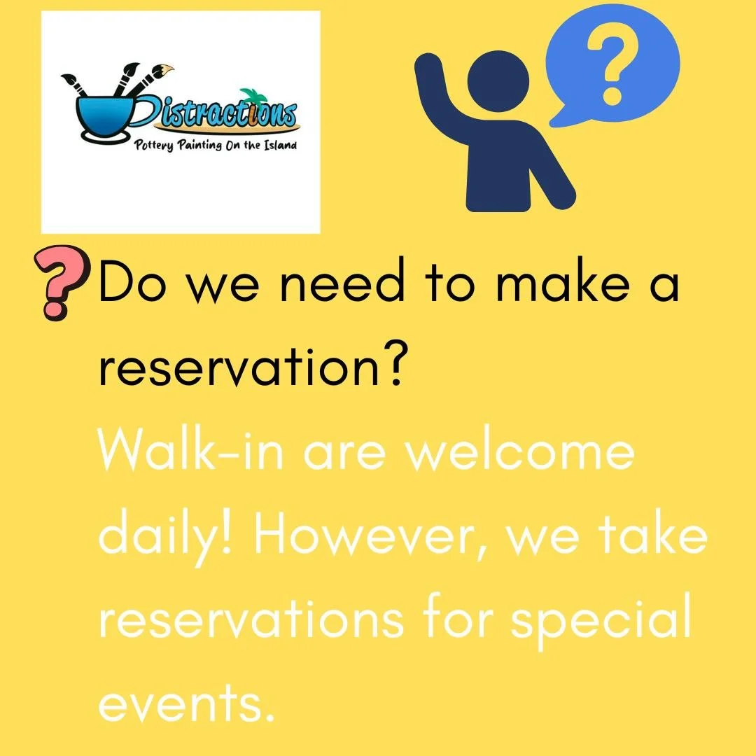 FAQs from Distractions On The Island's customers: Part 4 #FAQ #beach #pottery #painting #beachlife