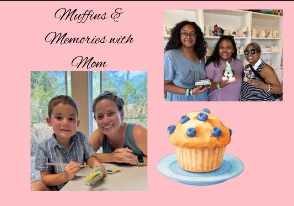 Spend quality time with Mom and create cherished memories at Distractions On The Island art studio. Join us for Mother&rsquo;s Day by savoring tasty muffins and drinks as you paint pottery of your choice. 
The reservation includes the studio fee and 