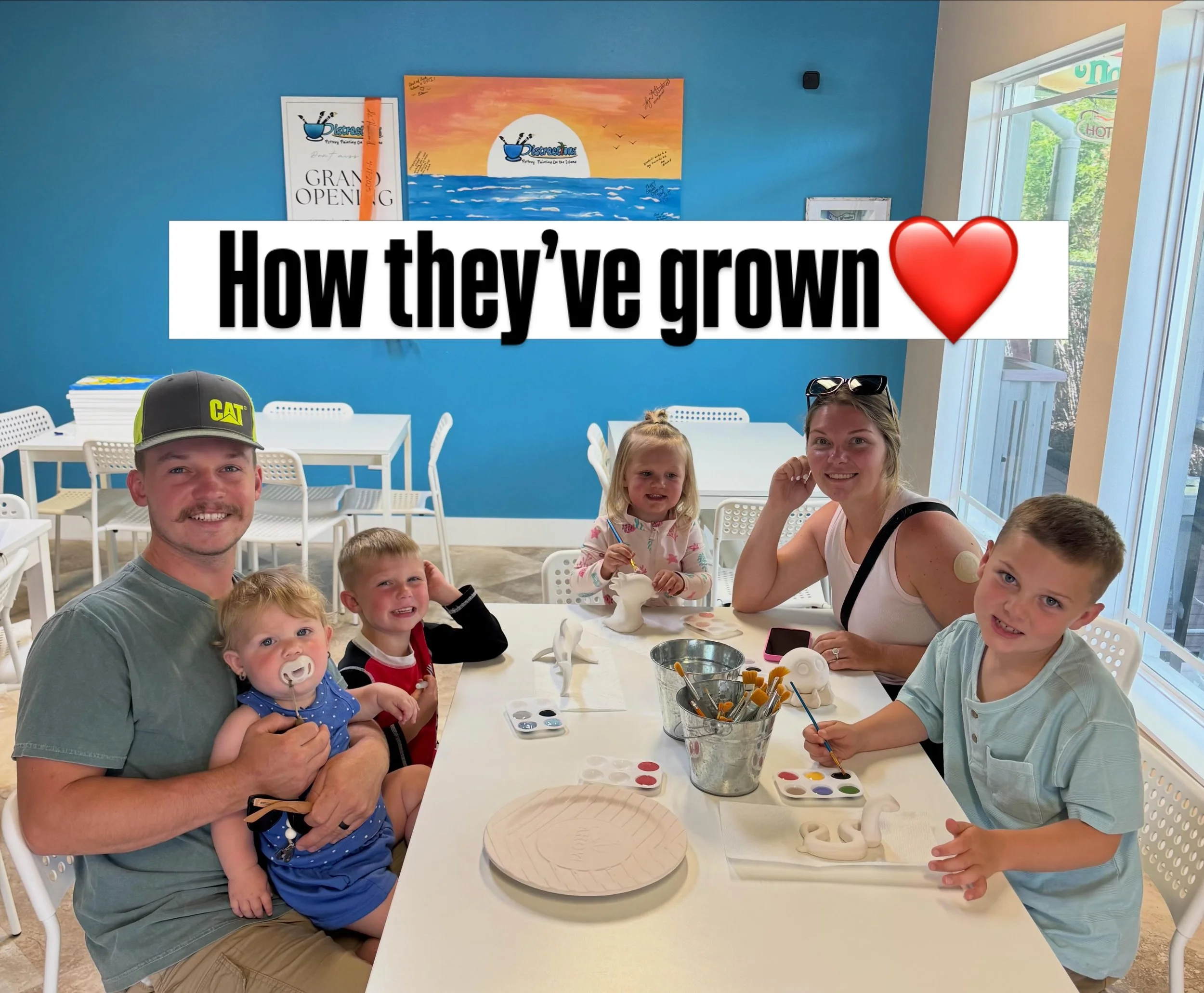 &ldquo;Hey mom! Can we paint pottery today?&rdquo; Asked while still at the airport. 😂 It was GREAT to have your adorable family back this year. #family #paint #memories #pottery #ami