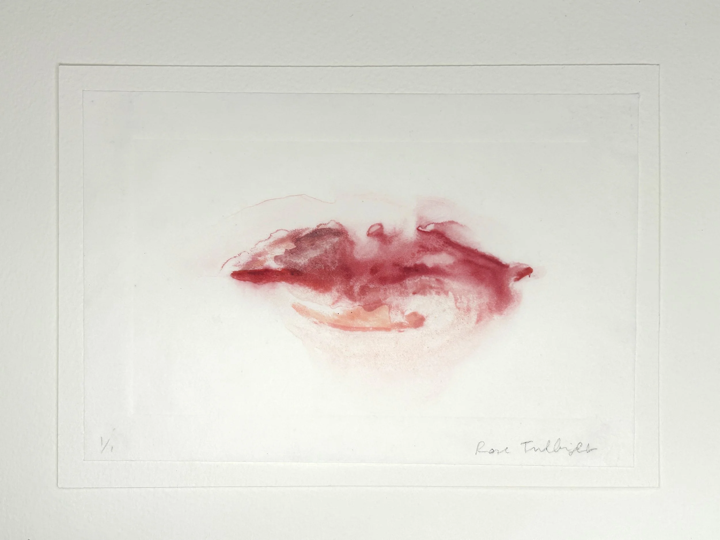 Calling card no.7, 2026, watercolour monotype (unique) on Atsukuchi paper, 13 x 18.5cm mounted
