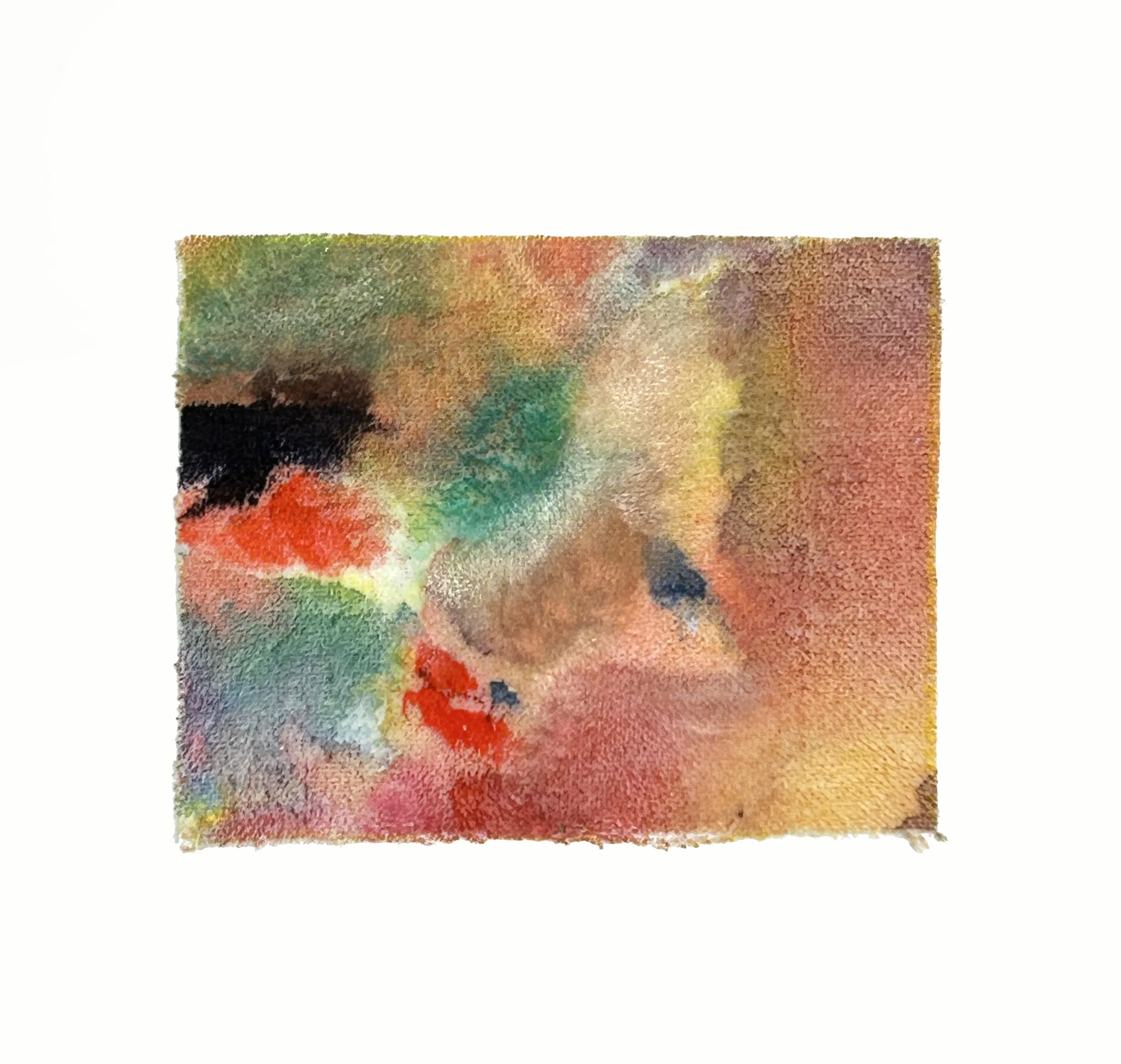 "Make Their Hands Strong", 2026, acrylic ink on cotton velvet, 7cm x 8.5cm