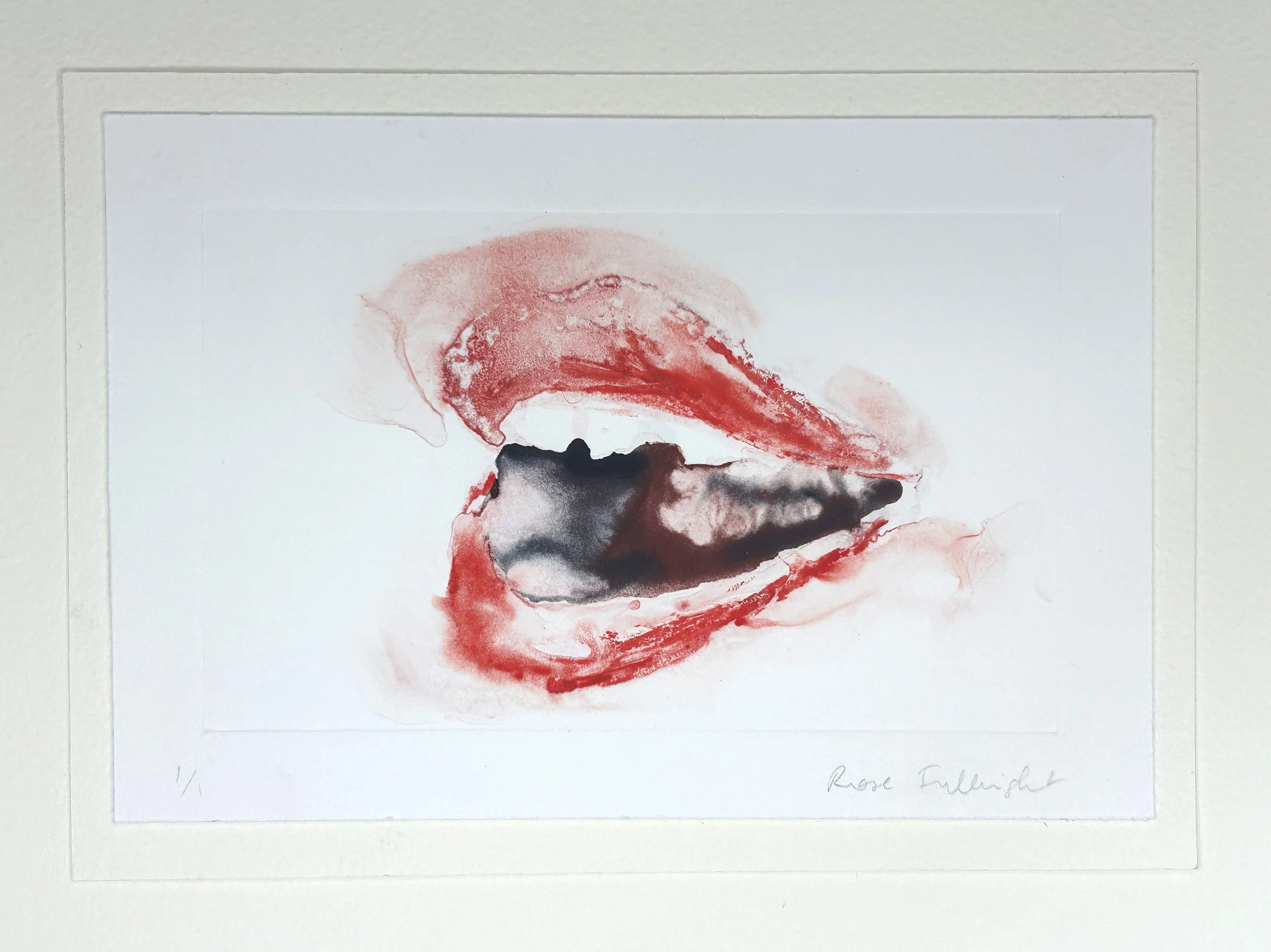 Calling card no.14, 2026, watercolour monotype (unique) on Somerset satin paper, 13 x 18.5cm mounted
