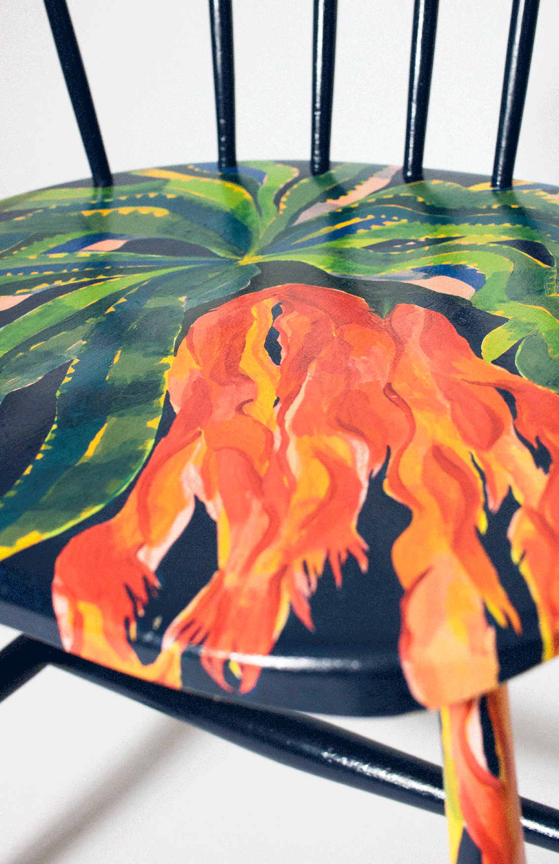 The Fauvist Chair, 2023, chalk paint and acrylic, lacquer on antique chair