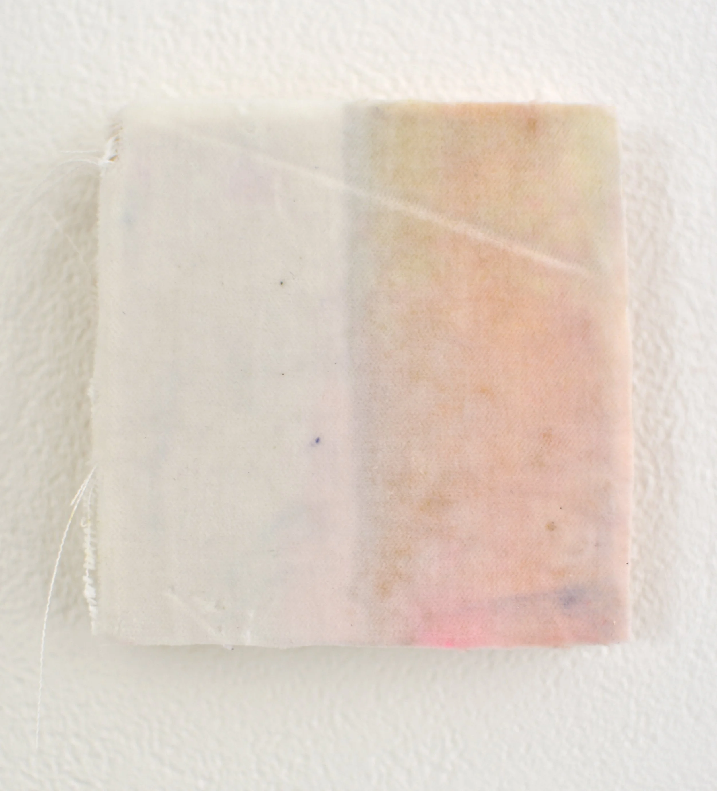 Pocket Piece III, 2026, acrylic and oil stick on cotton velvet, mounted on waxed wood block, 9 x 9 x 1.5cm

