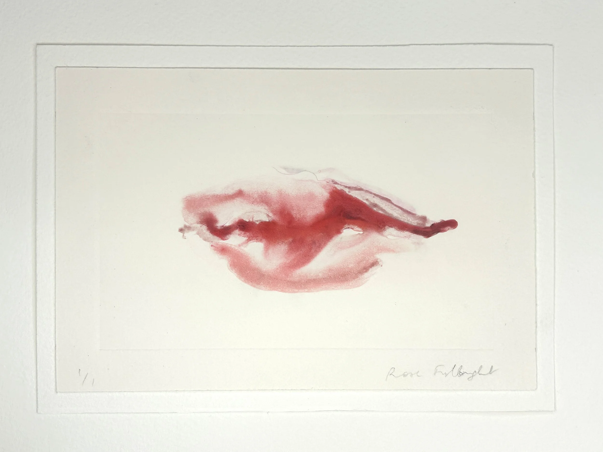 Calling Card no.5, 2026, watercolour monotype (unique) on Somerset velvet paper, 13 x 18.5cm mounted
