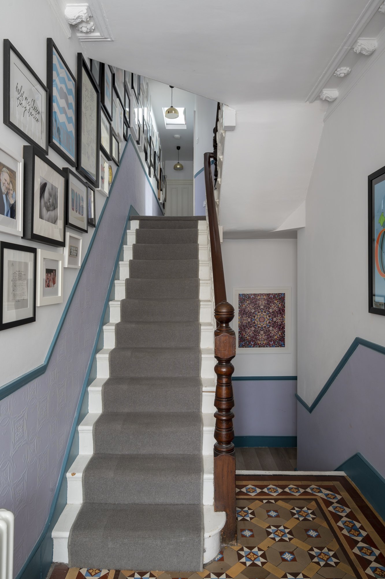 Keeping the upper half one colour is an easy win when it comes to deciding where colours begin and end on a complex ceiling.